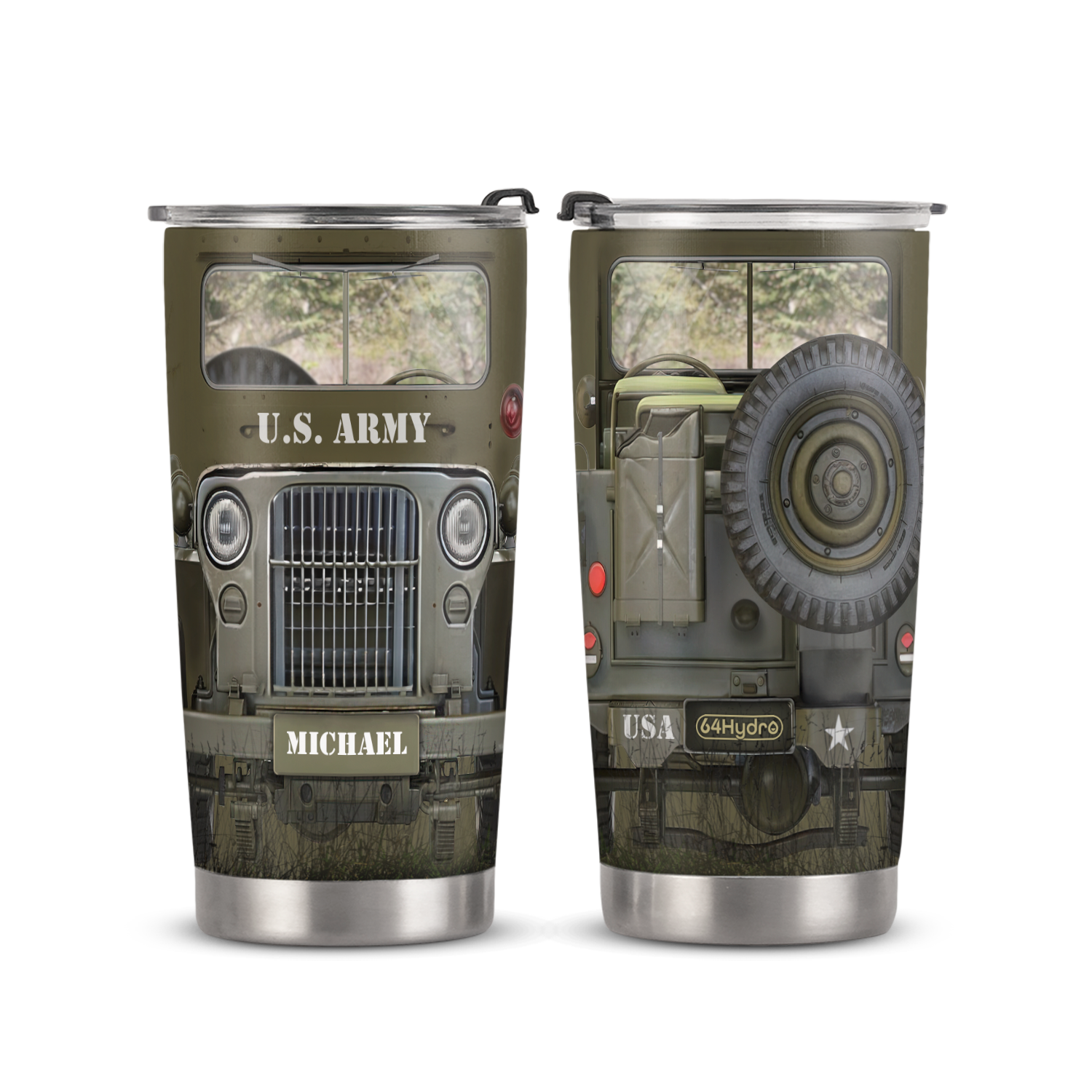 Military Vintage Truck ANRZ04114410RS Stainless Steel Tumbler