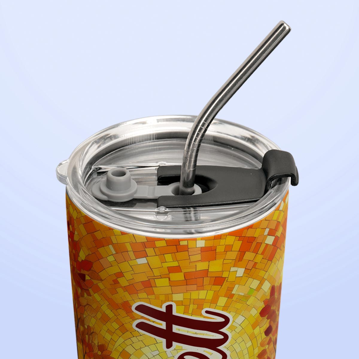 Autumn Leaves Crystal Mosaic HTRZ28083747GD Stainless Steel Tumbler