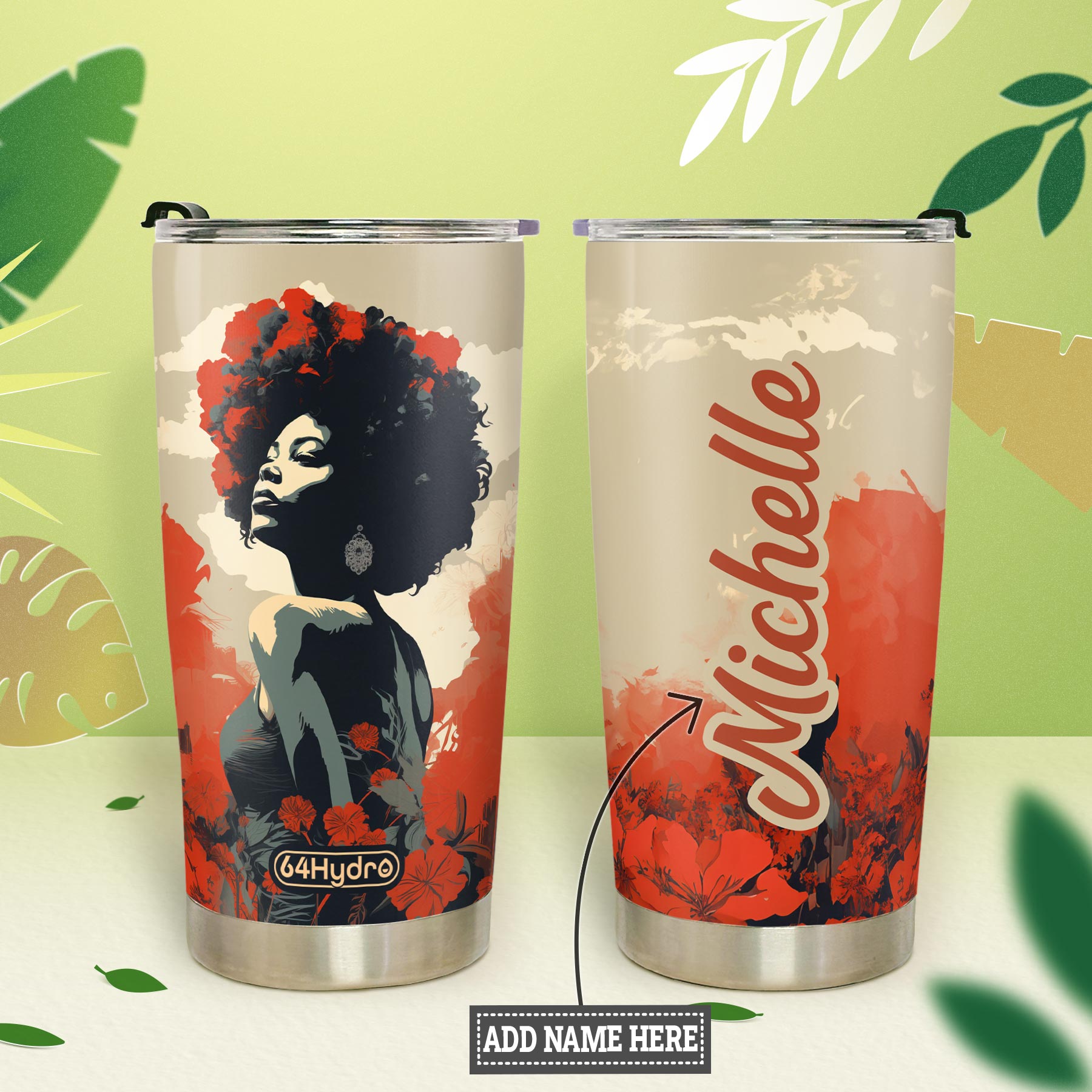Black Woman Retro HHRZ20098406KP Stainless Steel Tumbler