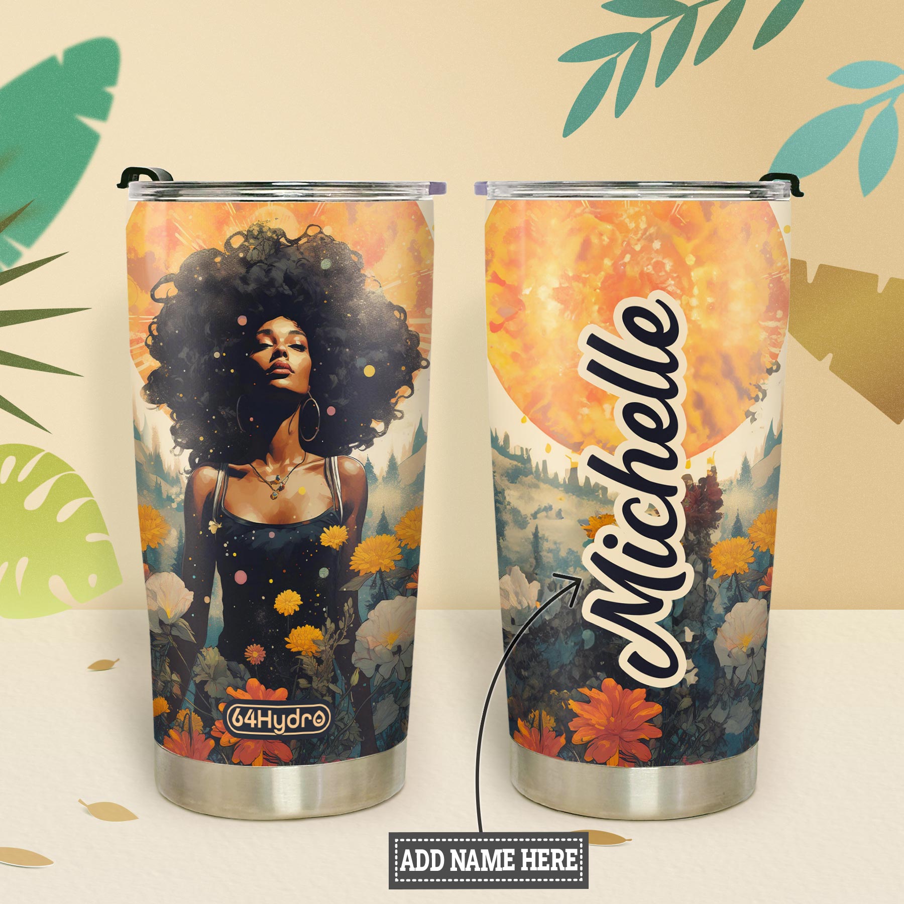 Black Woman HHRZ20092134UL Stainless Steel Tumbler