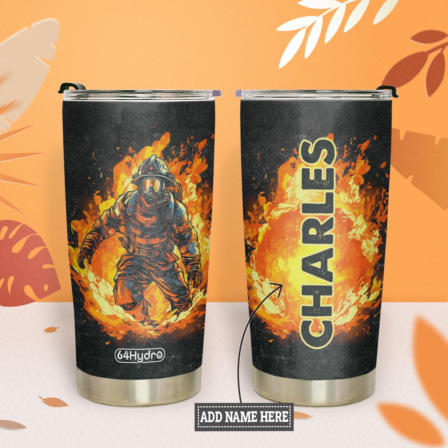 Brave Firefighter HTRZ28082533PK Stainless Steel Tumbler