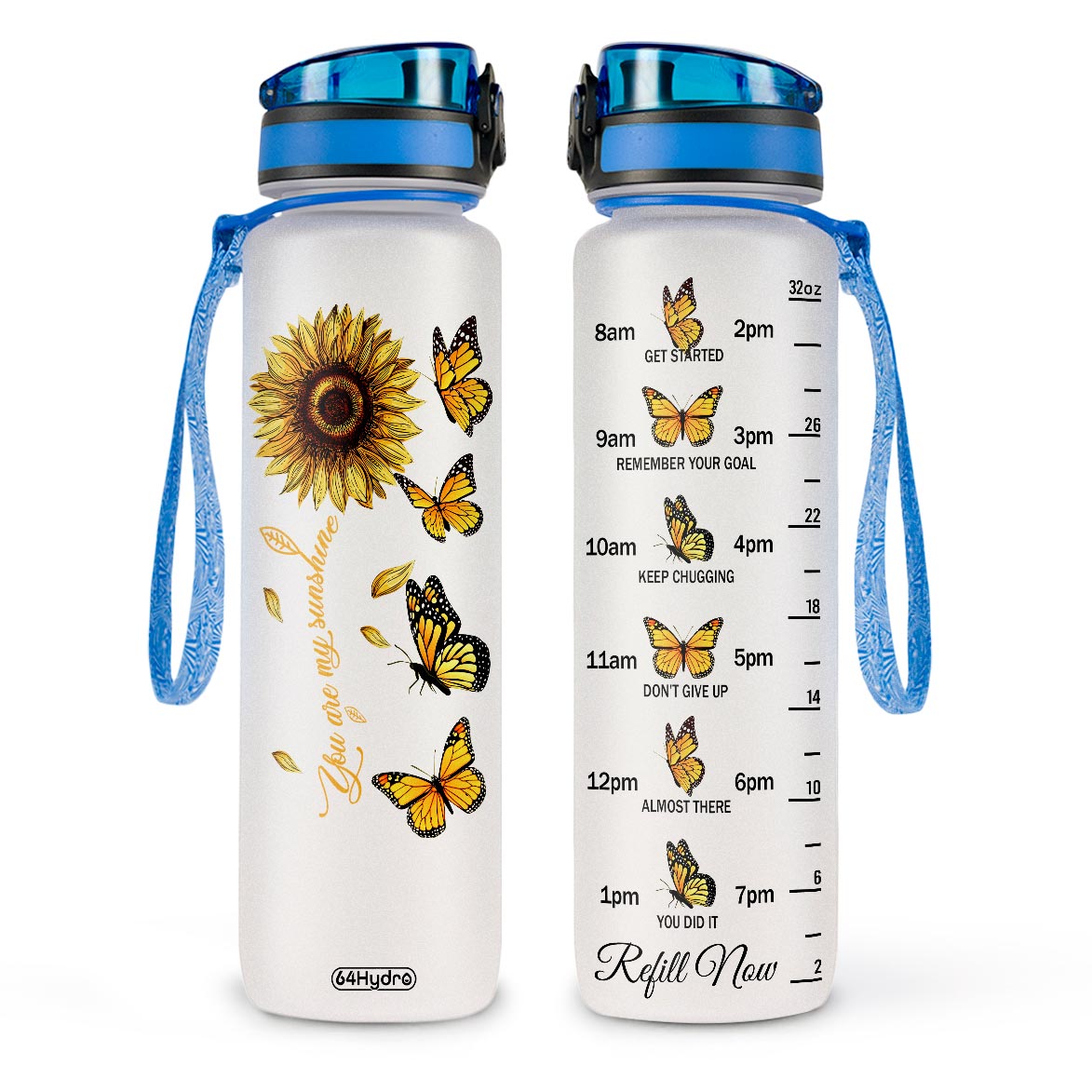 Butterfly Sunflower You Are My Sunshine HTRZ10085335JK Water Tracker Bottle