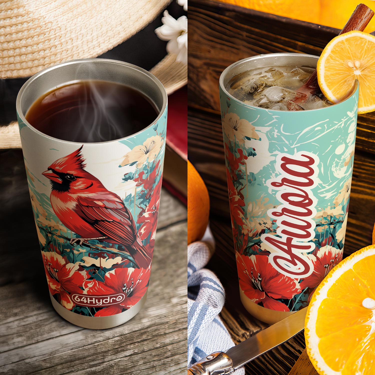 Cardinal Retro Style HTRZ19095414SI Stainless Steel Tumbler