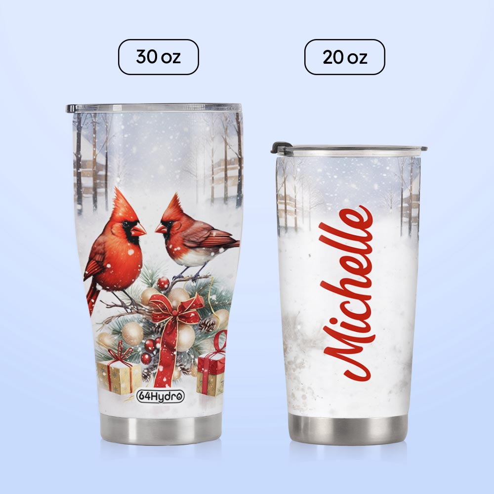 Cardinals Christmas Art HTRZ19097347JU Stainless Steel Tumbler