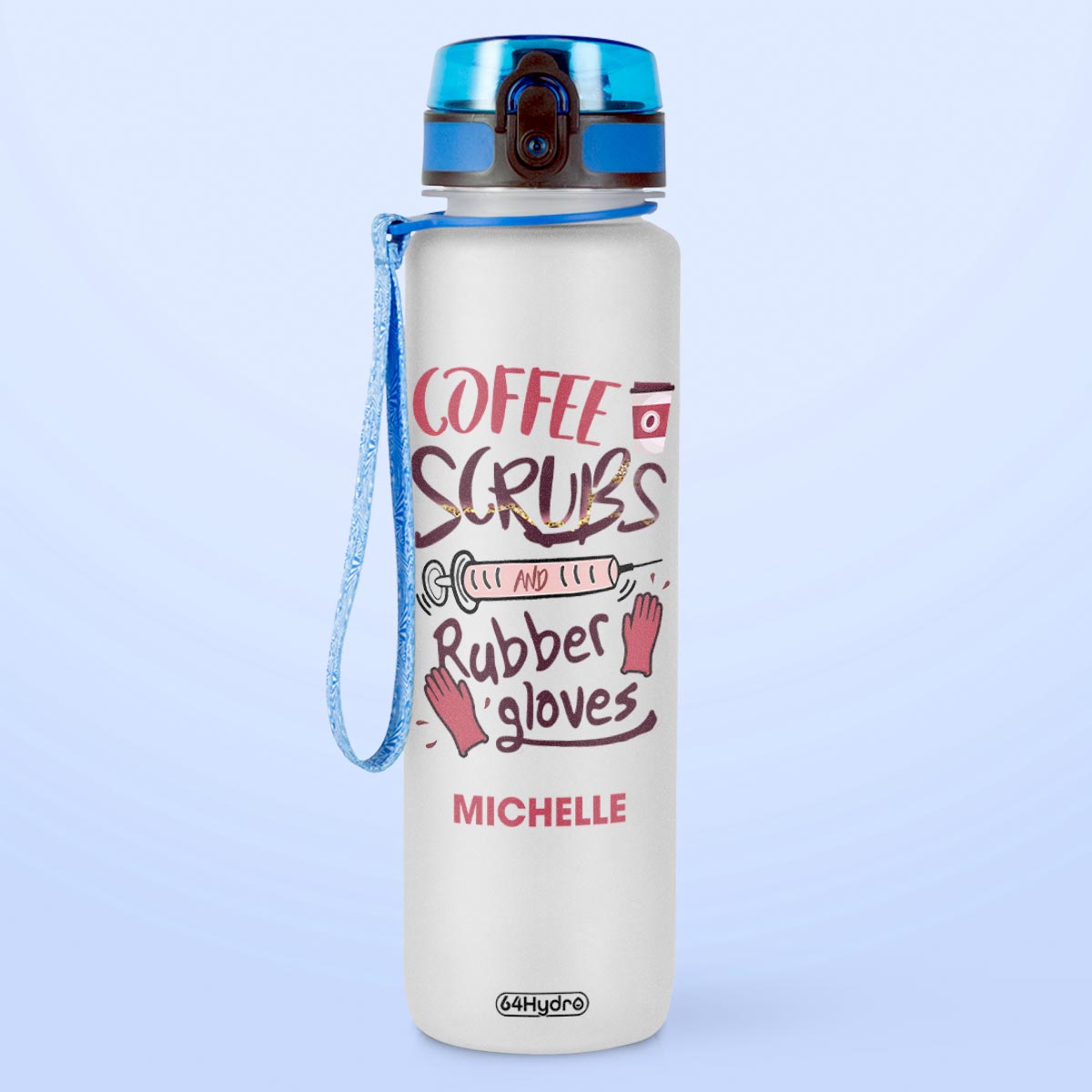 Coffee Scrubs And Rubber Gloves HTRZ15084180CU Water Tracker Bottle