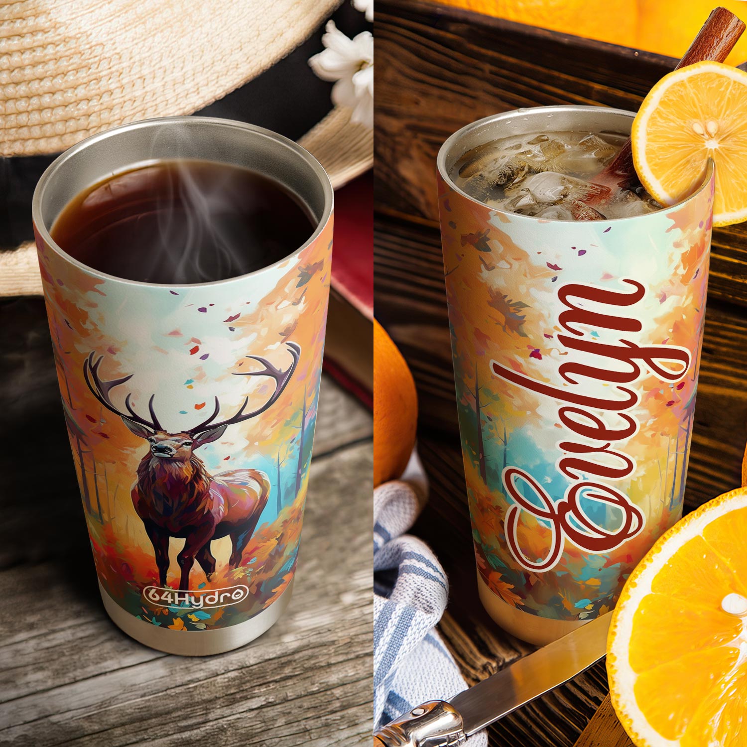 Deer In Colorful Forest HTRZ15094730FW Stainless Steel Tumbler