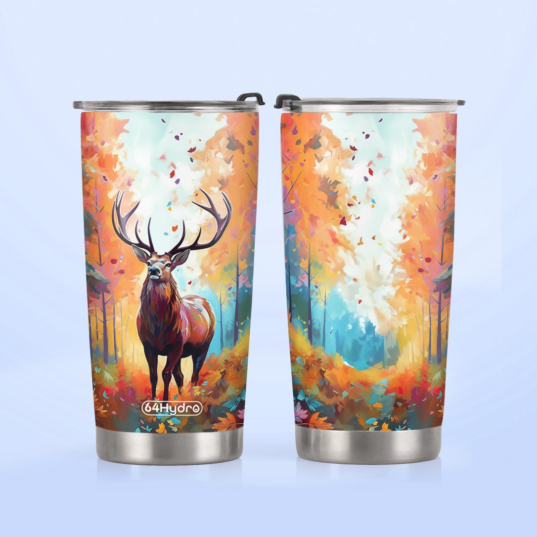 Deer In Colorful Forest HTRZ15094730FW Stainless Steel Tumbler