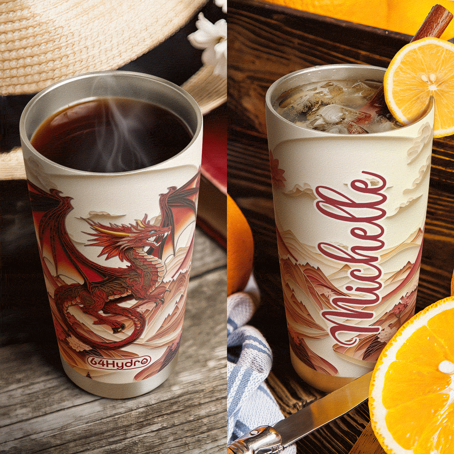 Dragon Quiling Paper HHAY070723064 Stainless Steel Tumbler