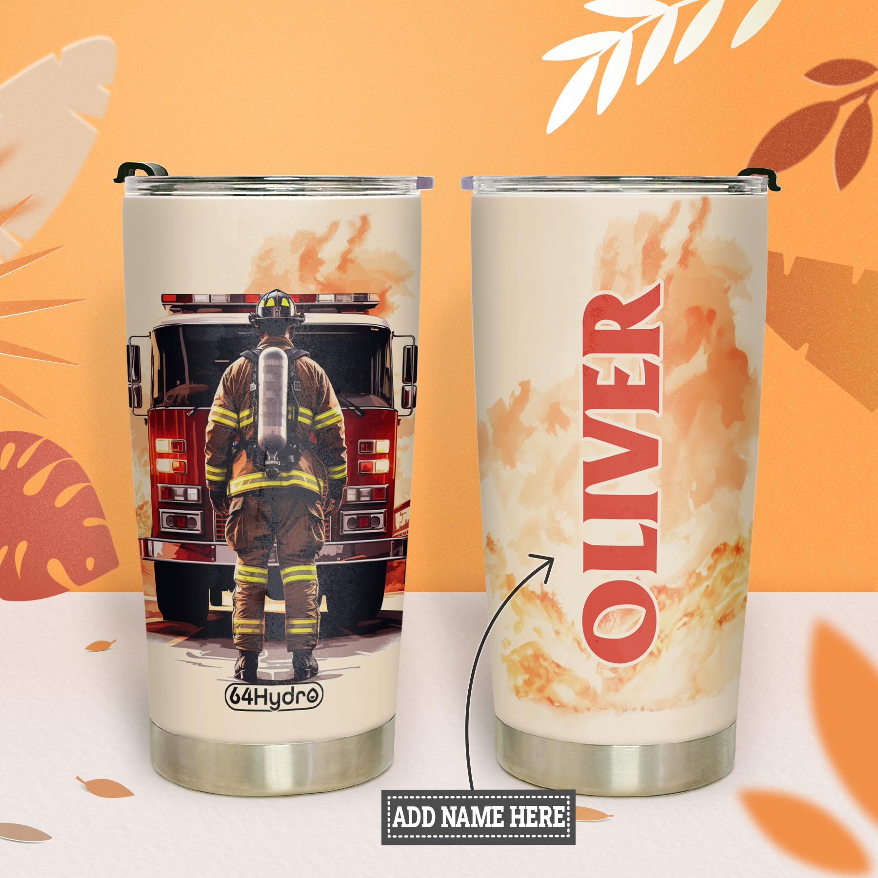 Firefighter And Fire Truck HTRZ28082092JQ Stainless Steel Tumbler