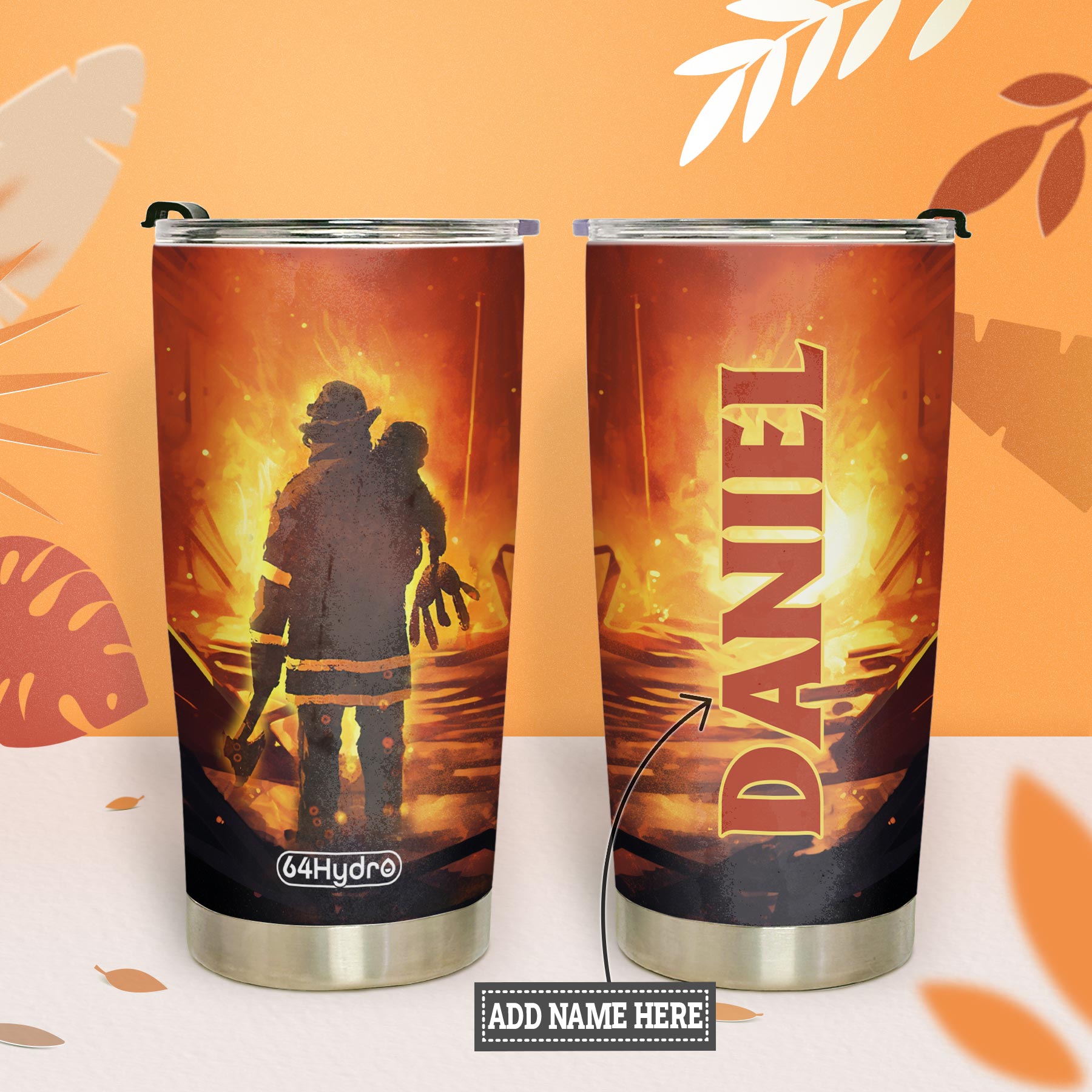Firefighter Saves The Child HTRZ24089145JO Stainless Steel Tumbler