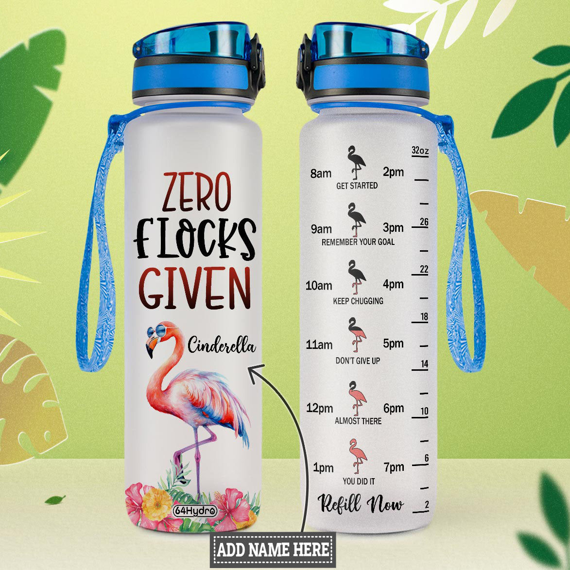 Flamingo Zero Flocks Given HTRZ10085603HF Water Tracker Bottle