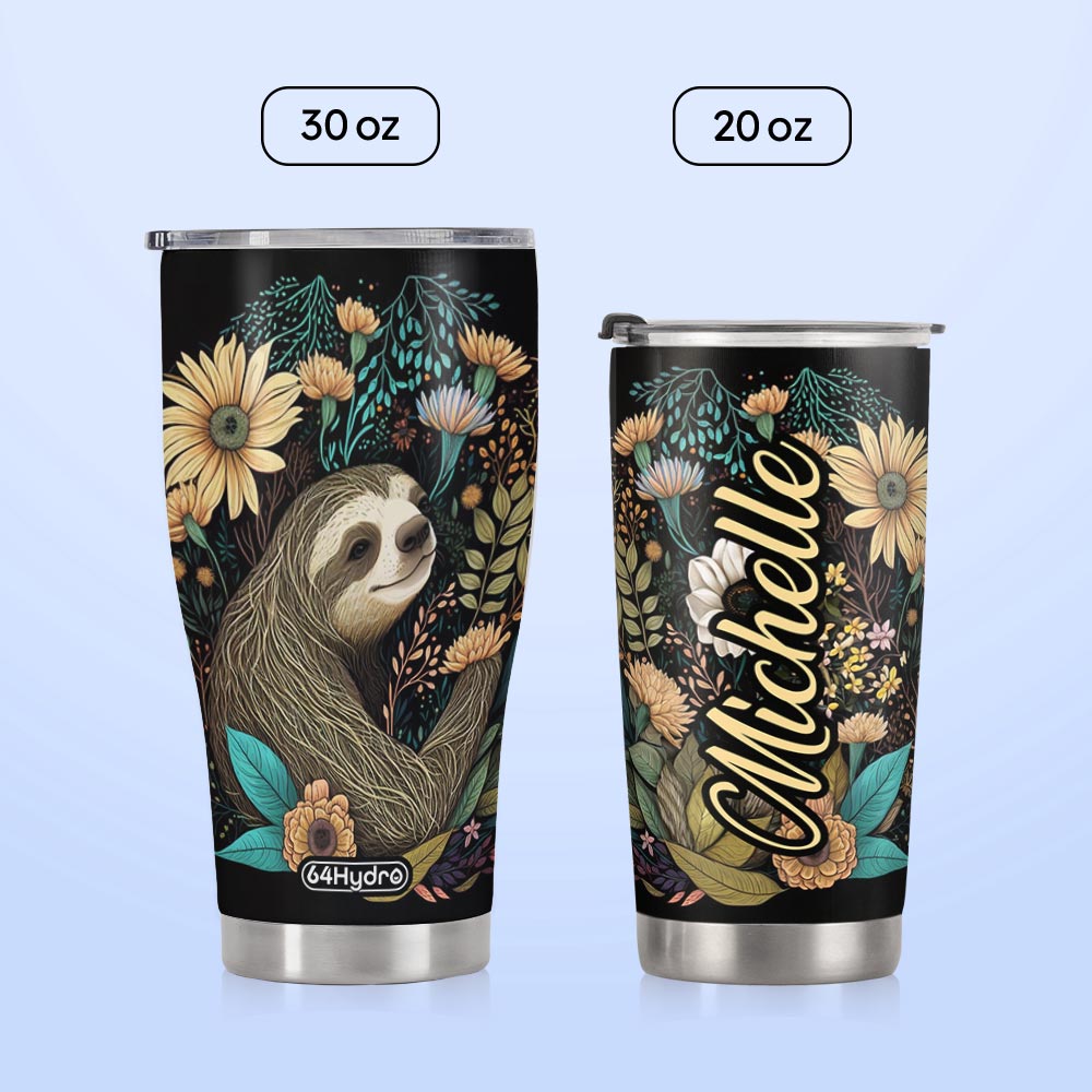 Floral Sloth HTRZ05094118DM Stainless Steel Tumbler