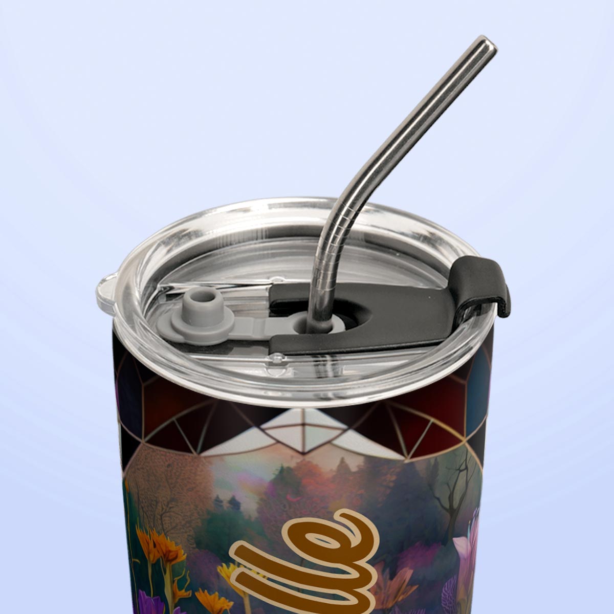 Fox Amethyst Crystal Mosaic HTRZ14096674NC Stainless Steel Tumbler