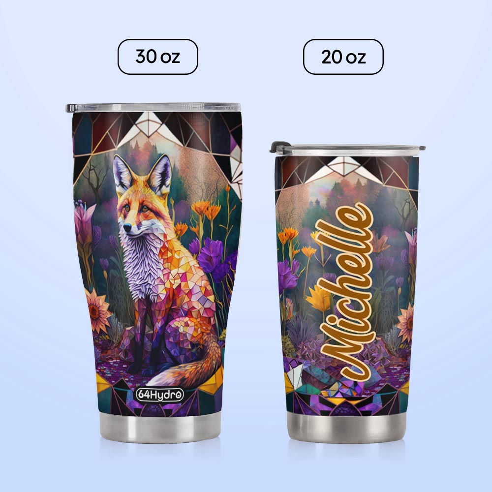 Fox Amethyst Crystal Mosaic HTRZ14096674NC Stainless Steel Tumbler