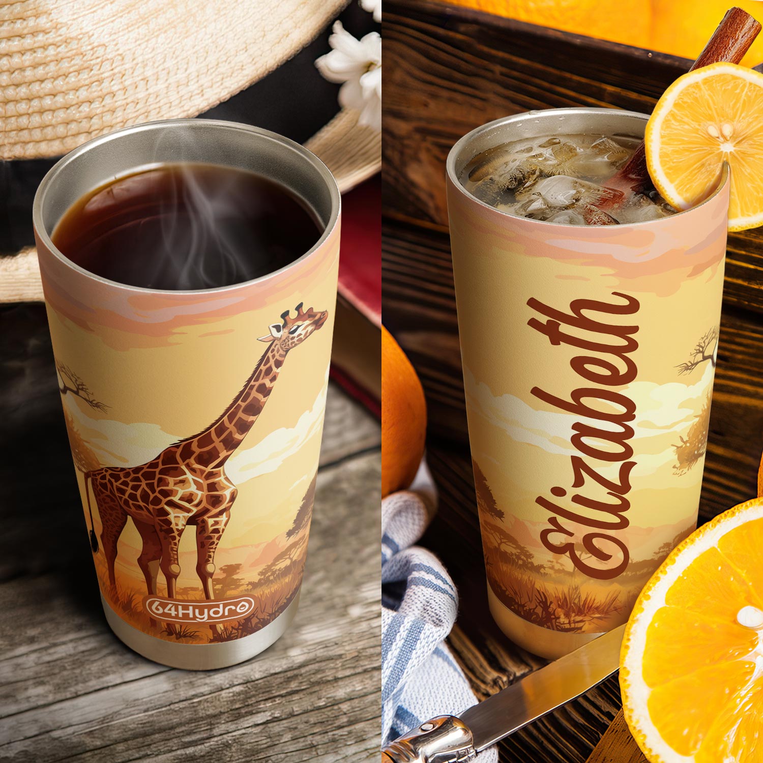 Giraffe In Savanna HTRZ14093356GT Stainless Steel Tumbler