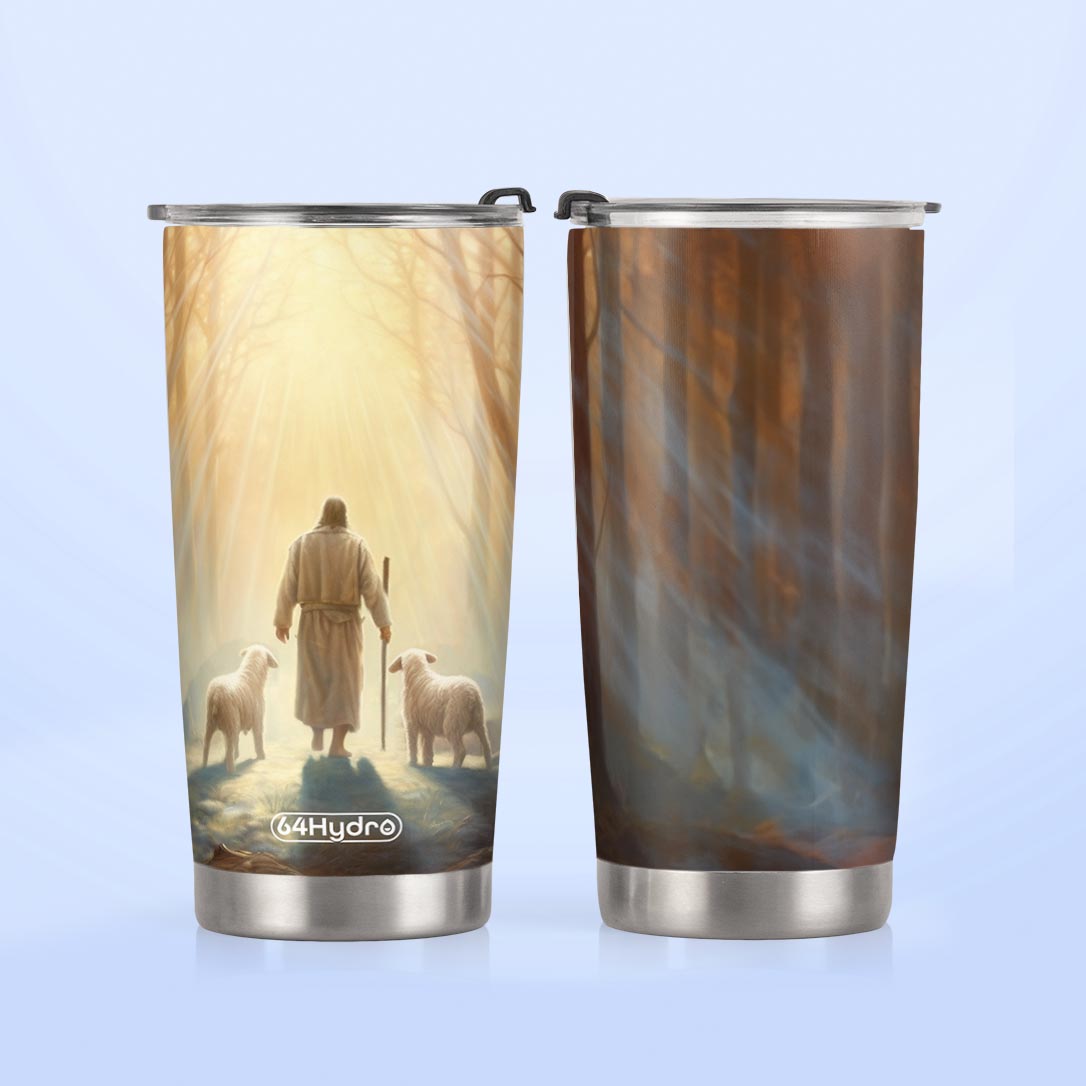 Jesus Walking On The Forest With Lambs HTRZ31081929RF Stainless Steel Tumbler