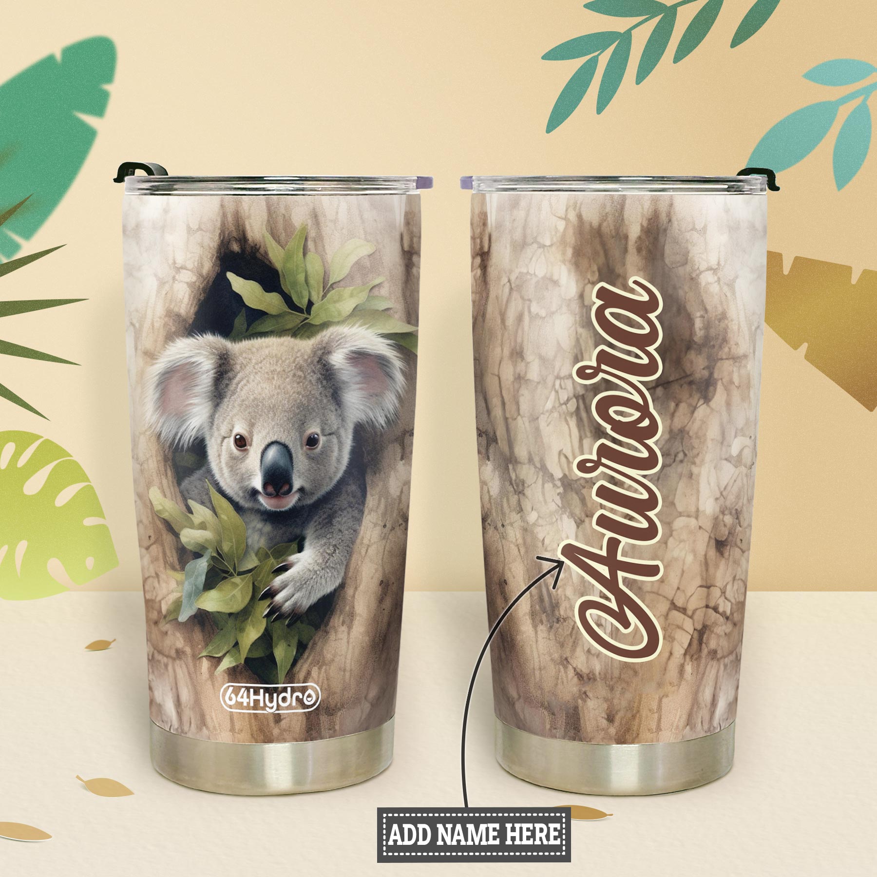 Koala In A Tree HTRZ18094646WZ Stainless Steel Tumbler