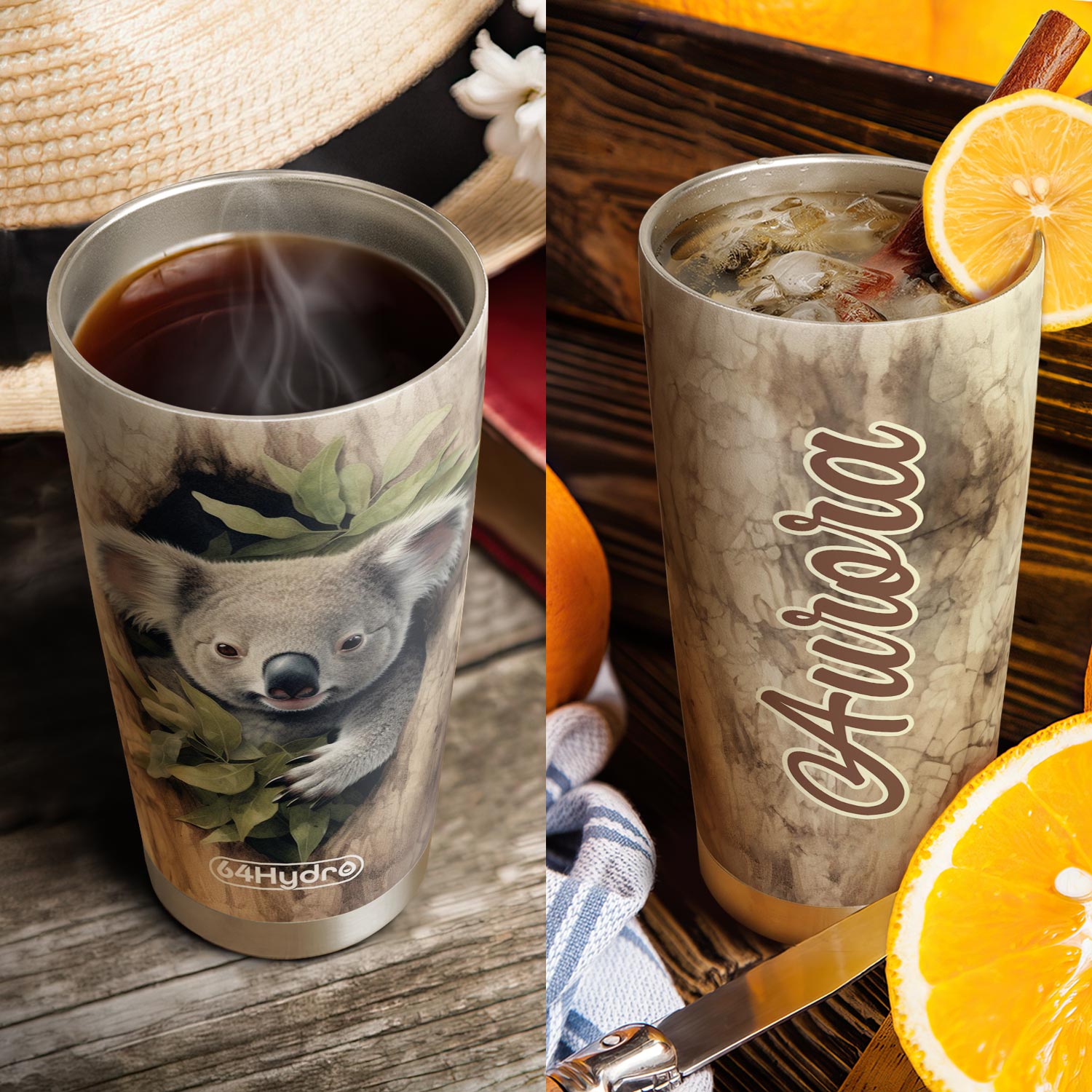 Koala In A Tree HTRZ18094646WZ Stainless Steel Tumbler