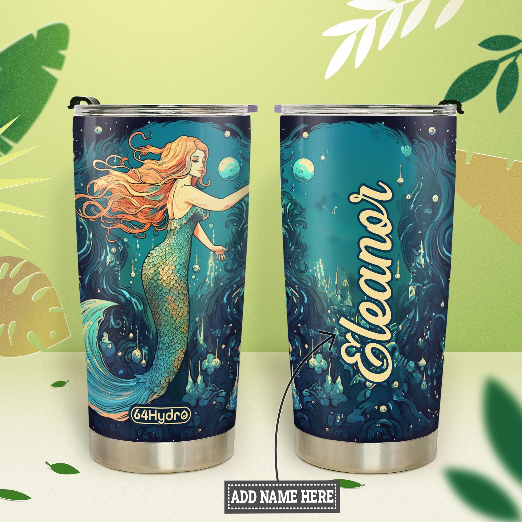 Mermaid Retro Vintage HHRZ20090437DV Stainless Steel Tumbler