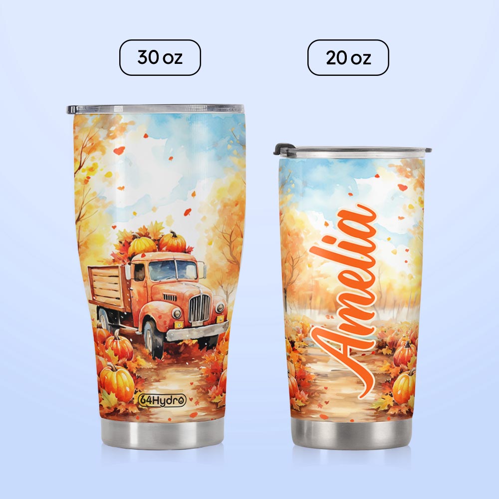 Pumpkin Truck Autumn HTRZ24087258PB Stainless Steel Tumbler