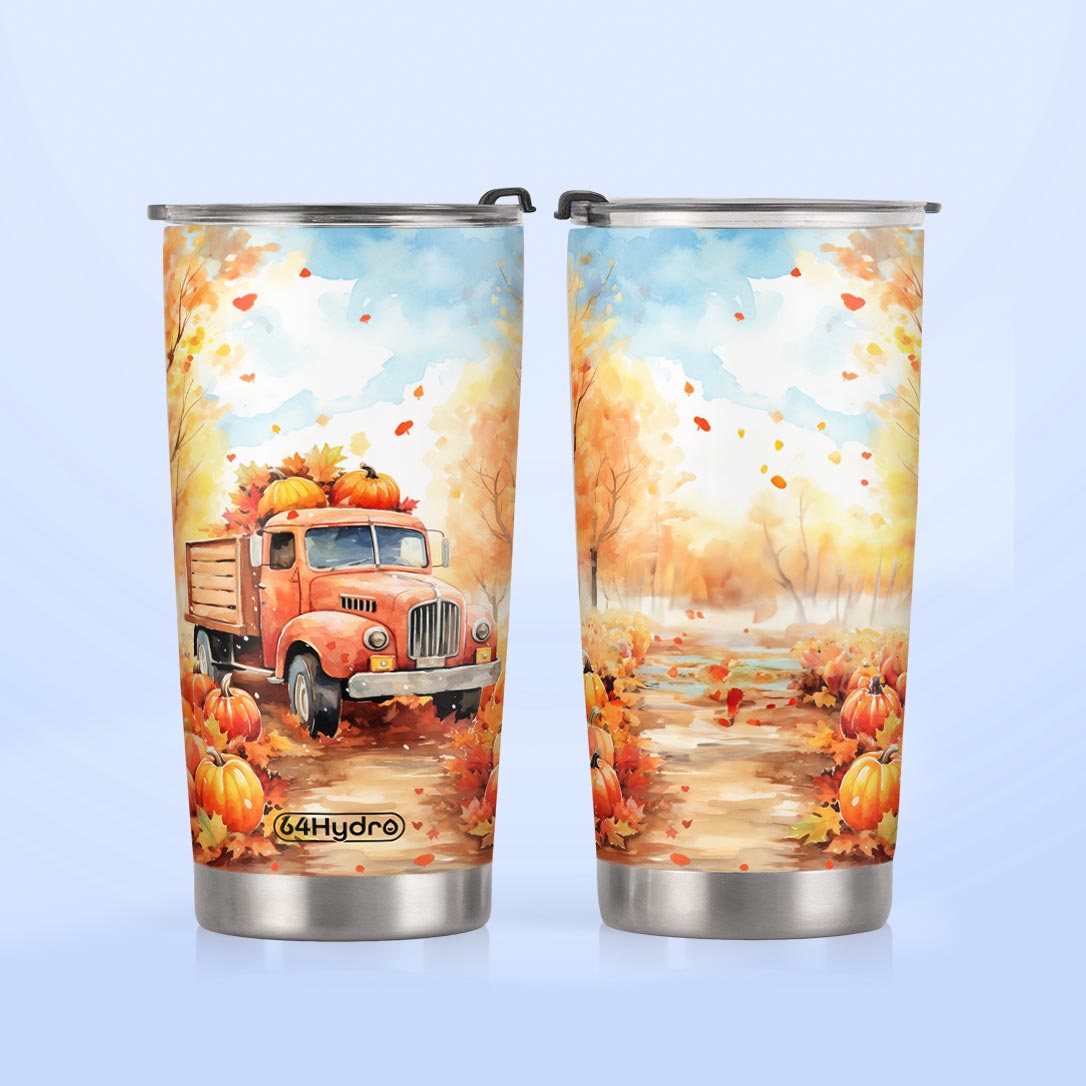 Pumpkin Truck Autumn HTRZ24087258PB Stainless Steel Tumbler
