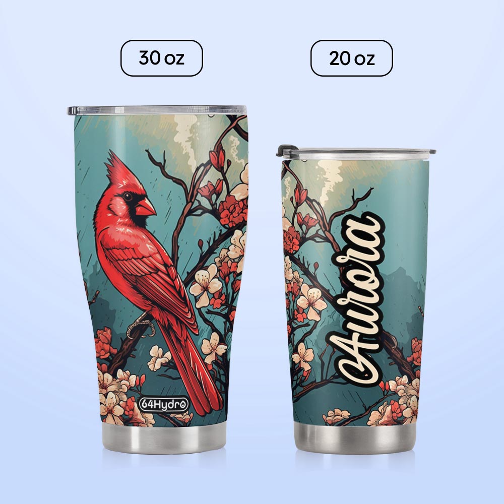 Retro Cardinal Flower HTRZ19099955IR Stainless Steel Tumbler