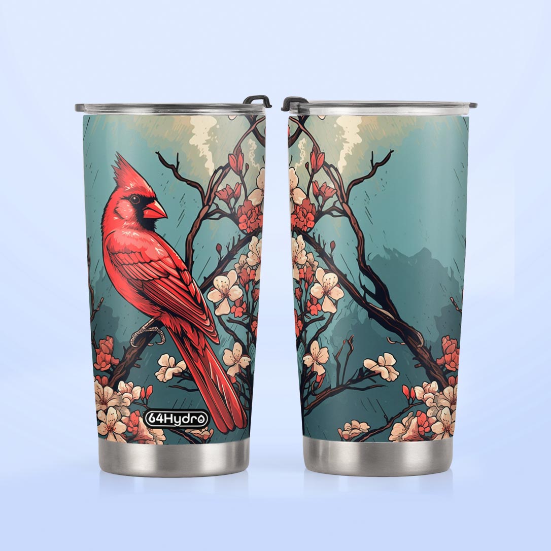 Retro Cardinal Flower HTRZ19099955IR Stainless Steel Tumbler