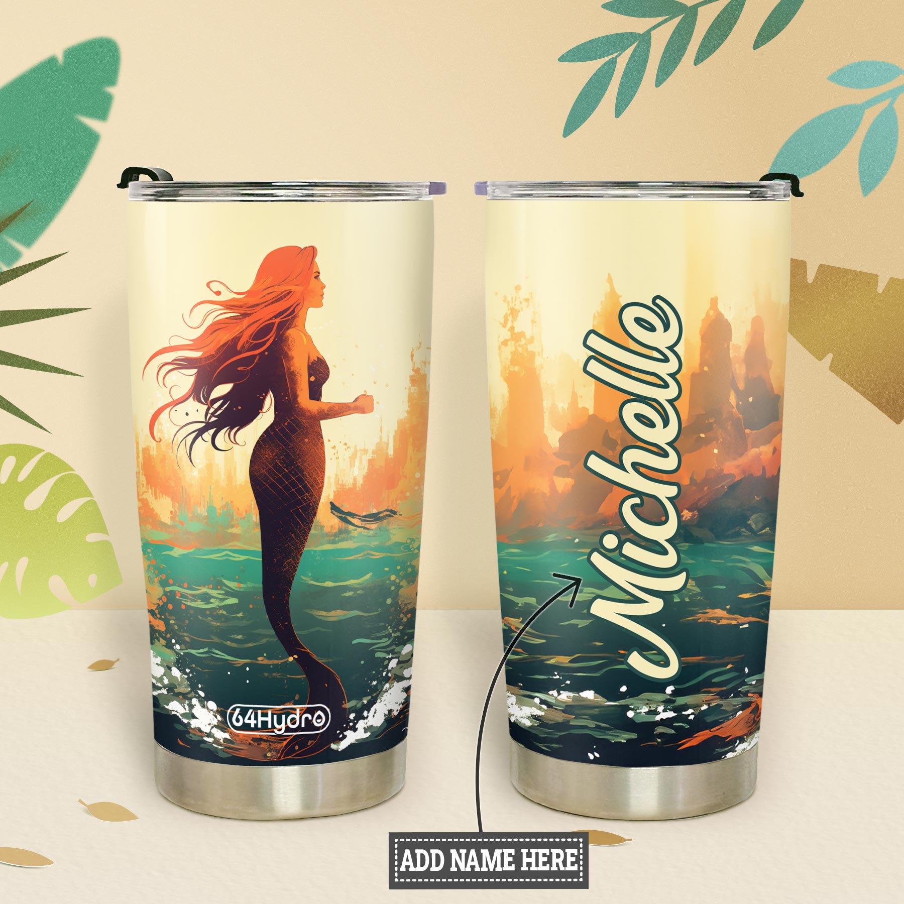 Retro Mermaid HHRZ20091679VM Stainless Steel Tumbler