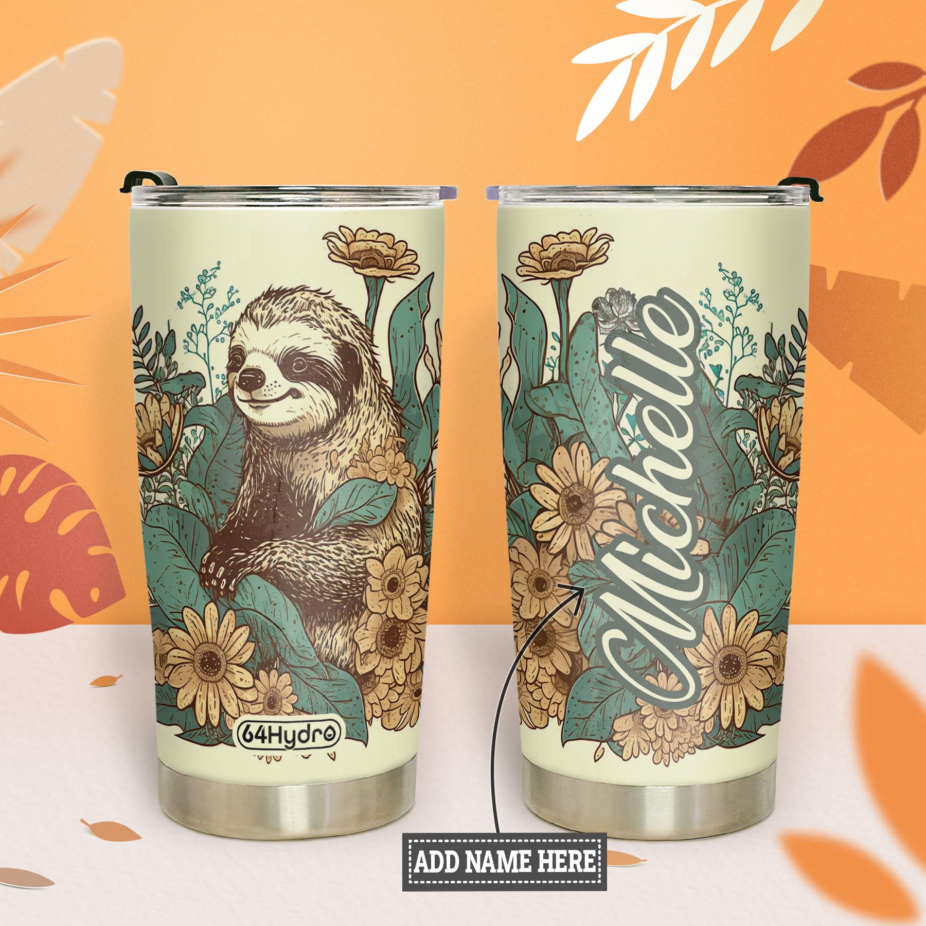 Retro Sloth HTRZ05095681ZD Stainless Steel Tumbler