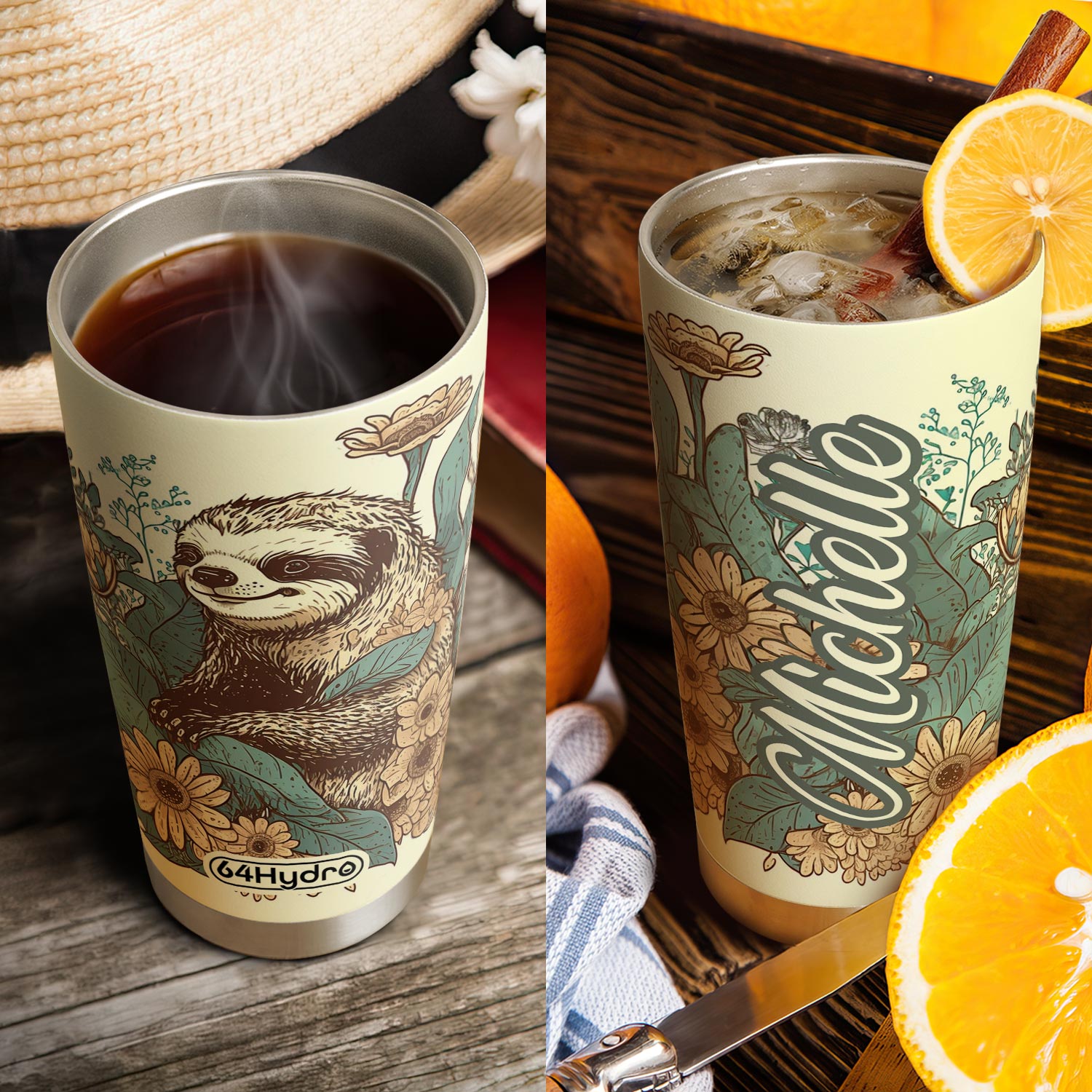 Retro Sloth HTRZ05095681ZD Stainless Steel Tumbler