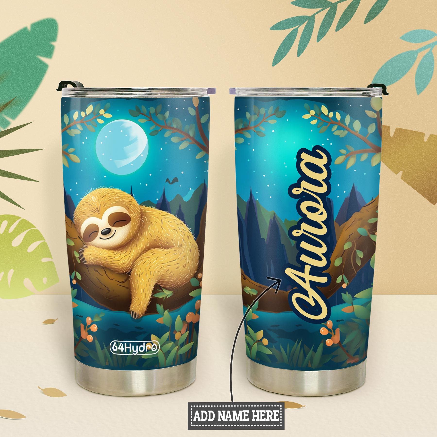 Sloth Sleeping HTRZ18098624AA Stainless Steel Tumbler