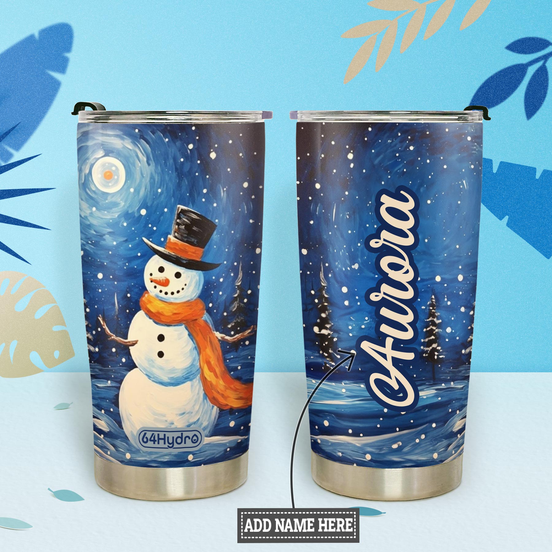 Snowman Starry Night HTRZ19097639MZ Stainless Steel Tumbler