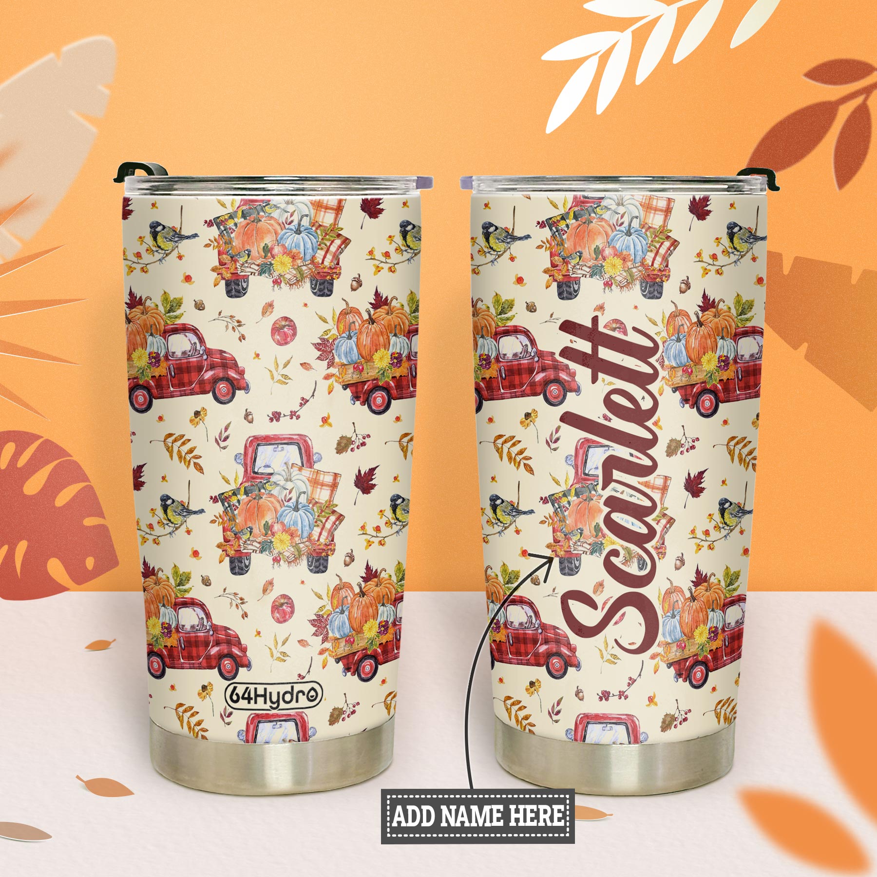 Truck Autumn Pattern HTRZ28085597TW Stainless Steel Tumbler