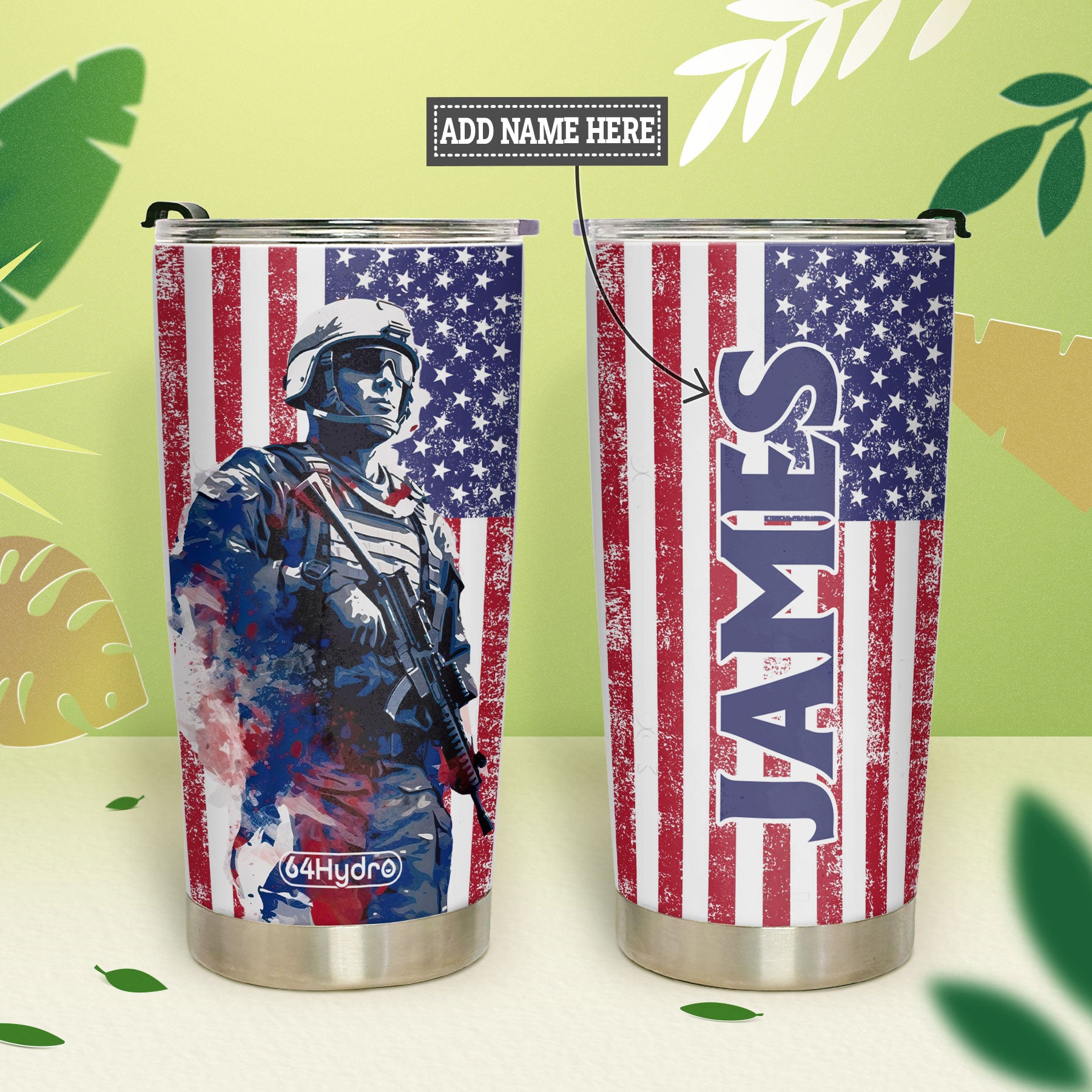 Veteran Flag HTRZ28089520IG Stainless Steel Tumbler