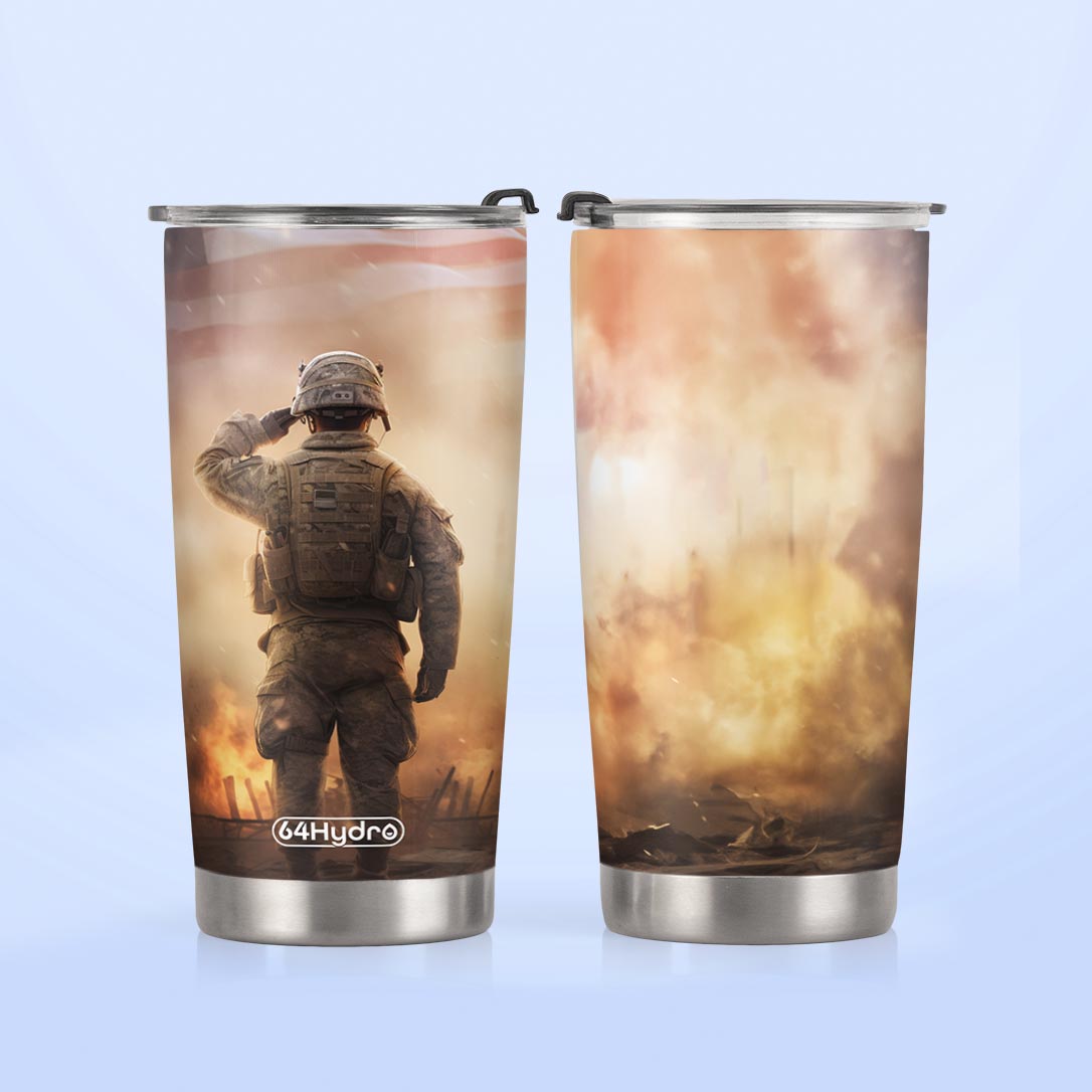 Veteran Hand Salute HTRZ28083725TX Stainless Steel Tumbler