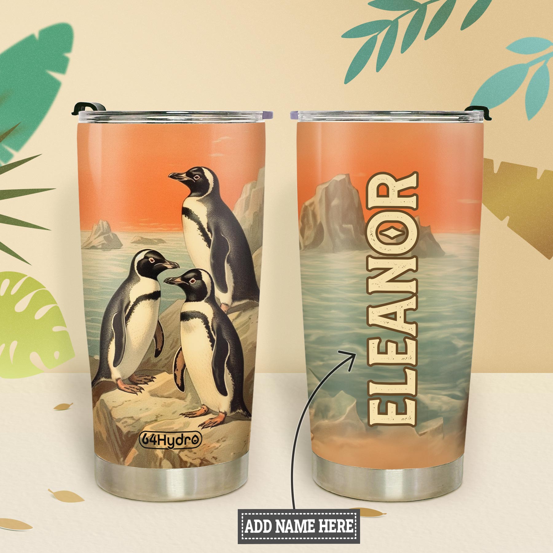 Vintage Antique Penguins HTRZ15096133YC Stainless Steel Tumbler