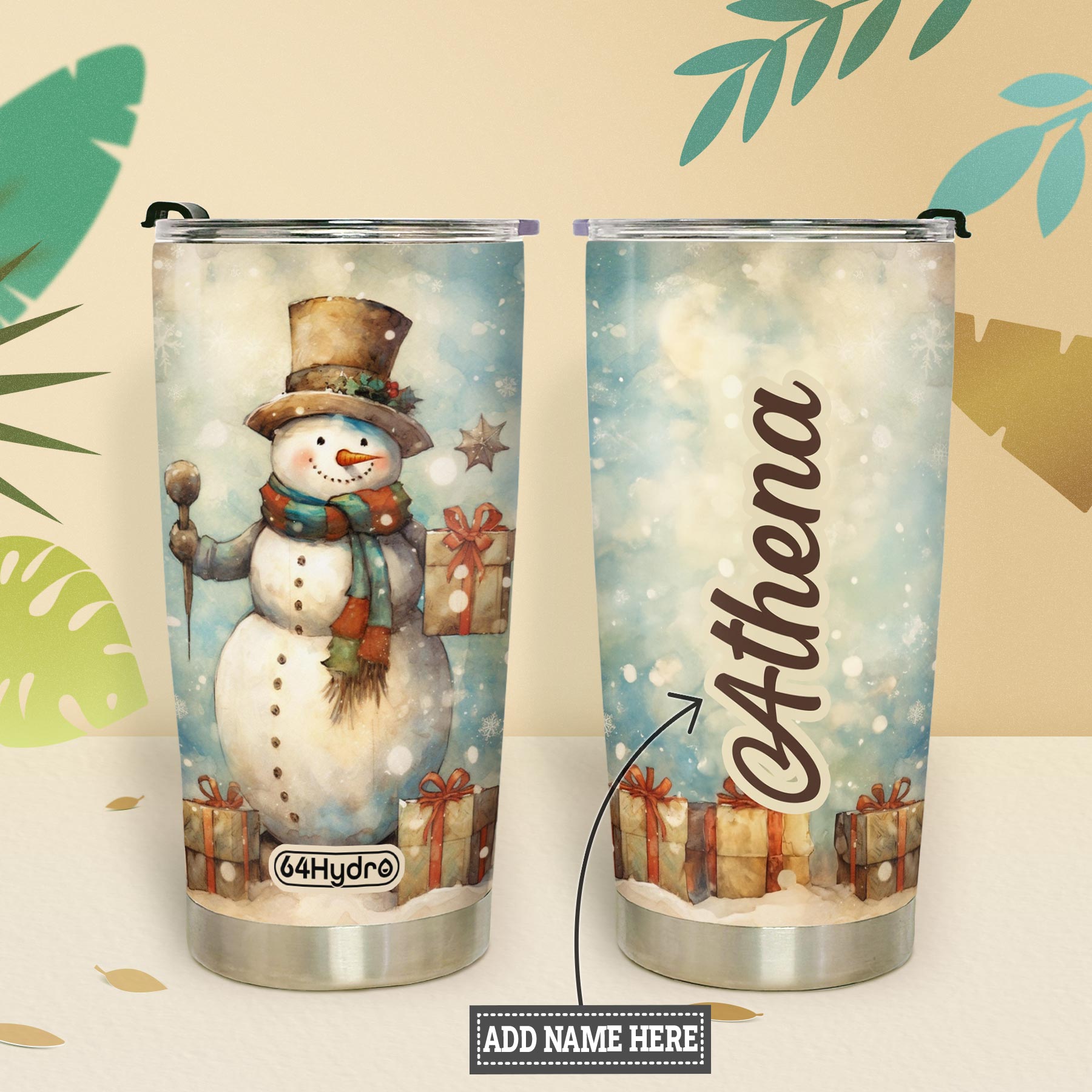 Vintage Snowman Christmas HTRZ19094580AS Stainless Steel Tumbler