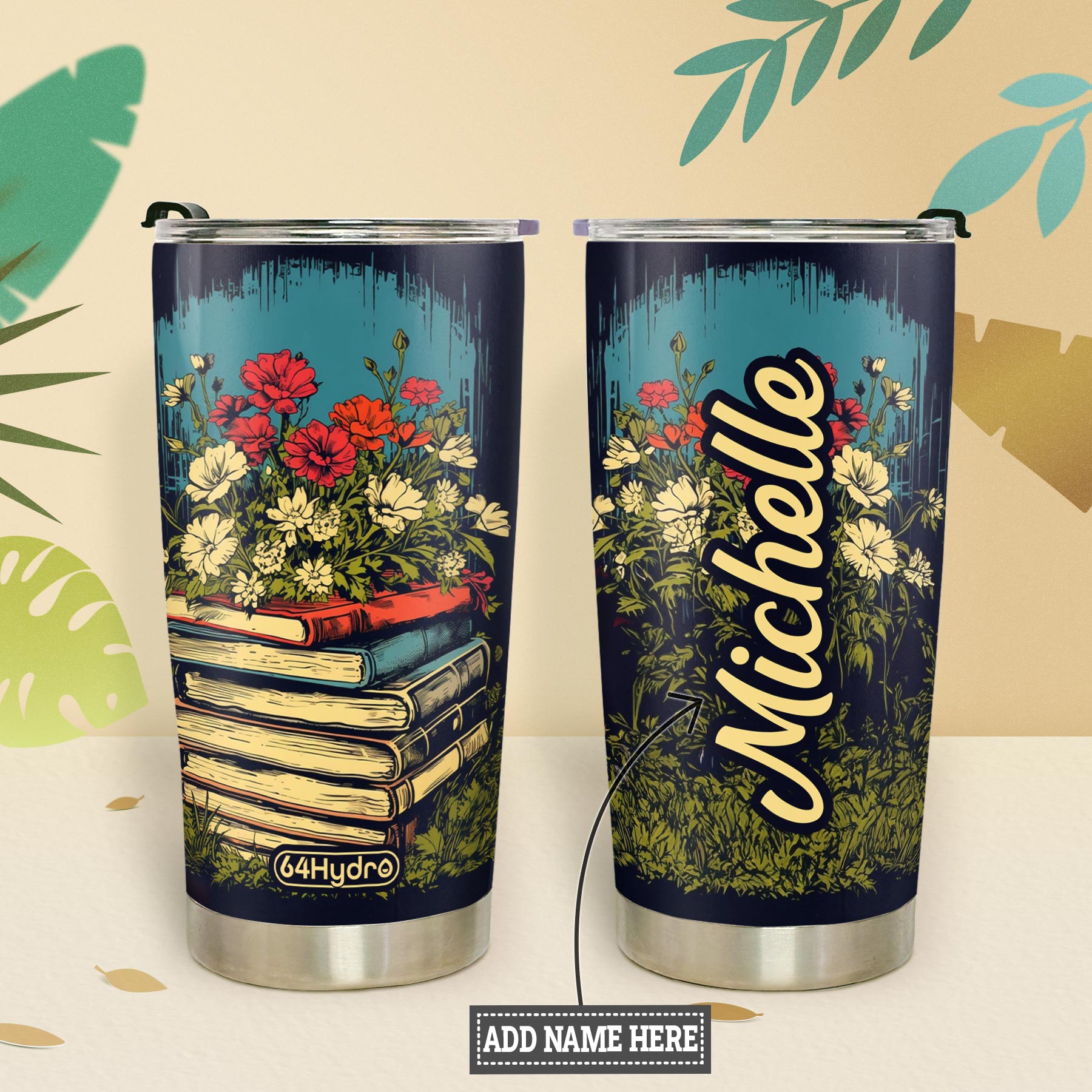 Vintage Stack Of Books HTRZ19090695DA Stainless Steel Tumbler