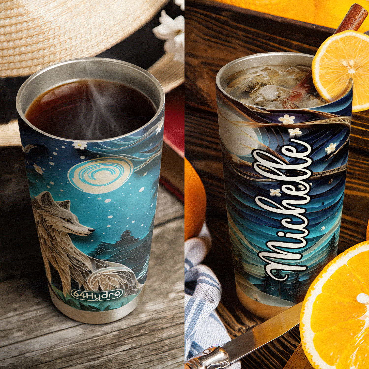 Wolf Paper Quiling HHAY060723779 Stainless Steel Tumbler