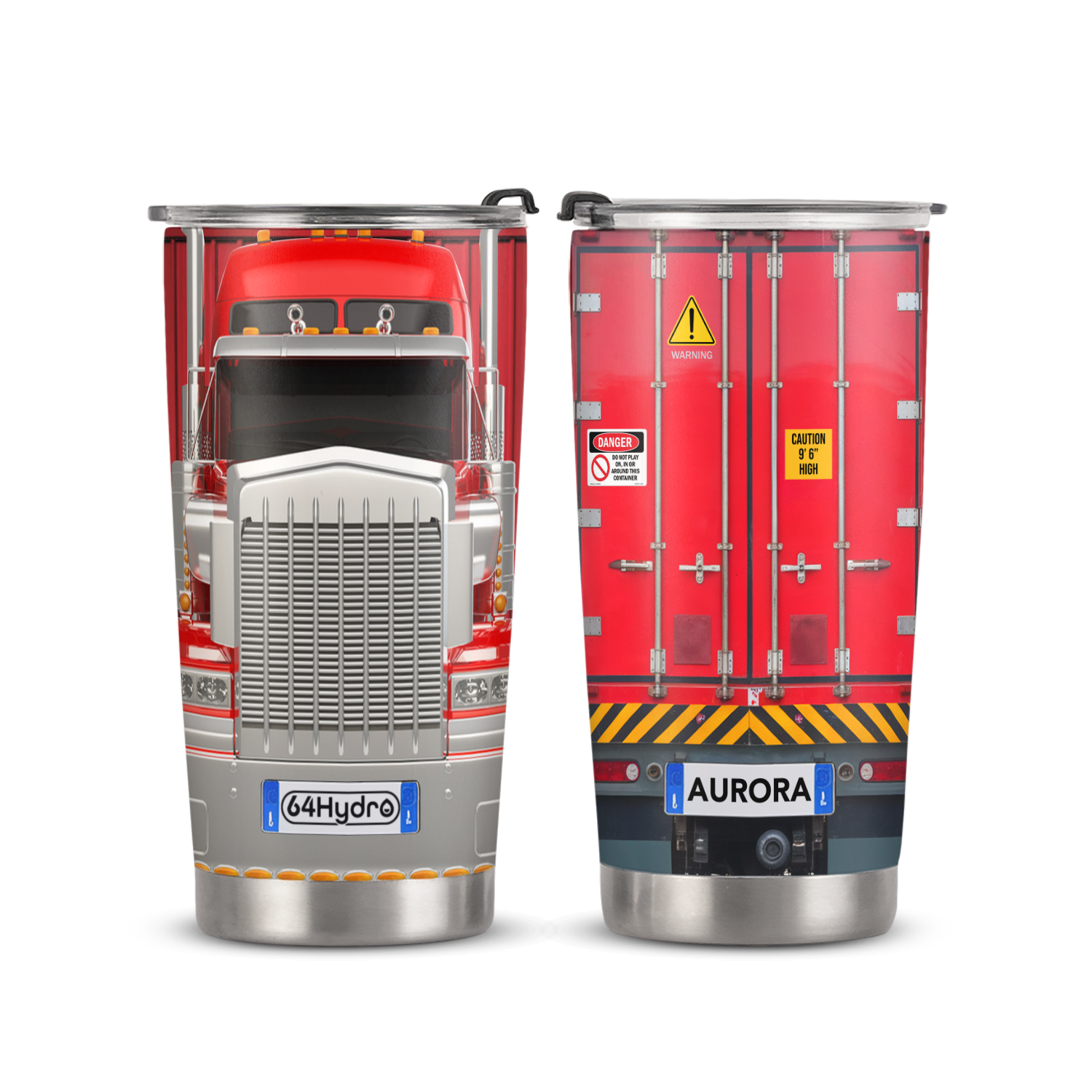 Red Long Truck HHRZ21112015EL Stainless Steel Tumbler