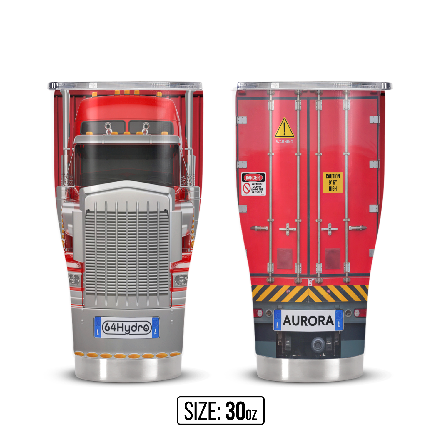 Red Long Truck HHRZ21112015EL Stainless Steel Tumbler