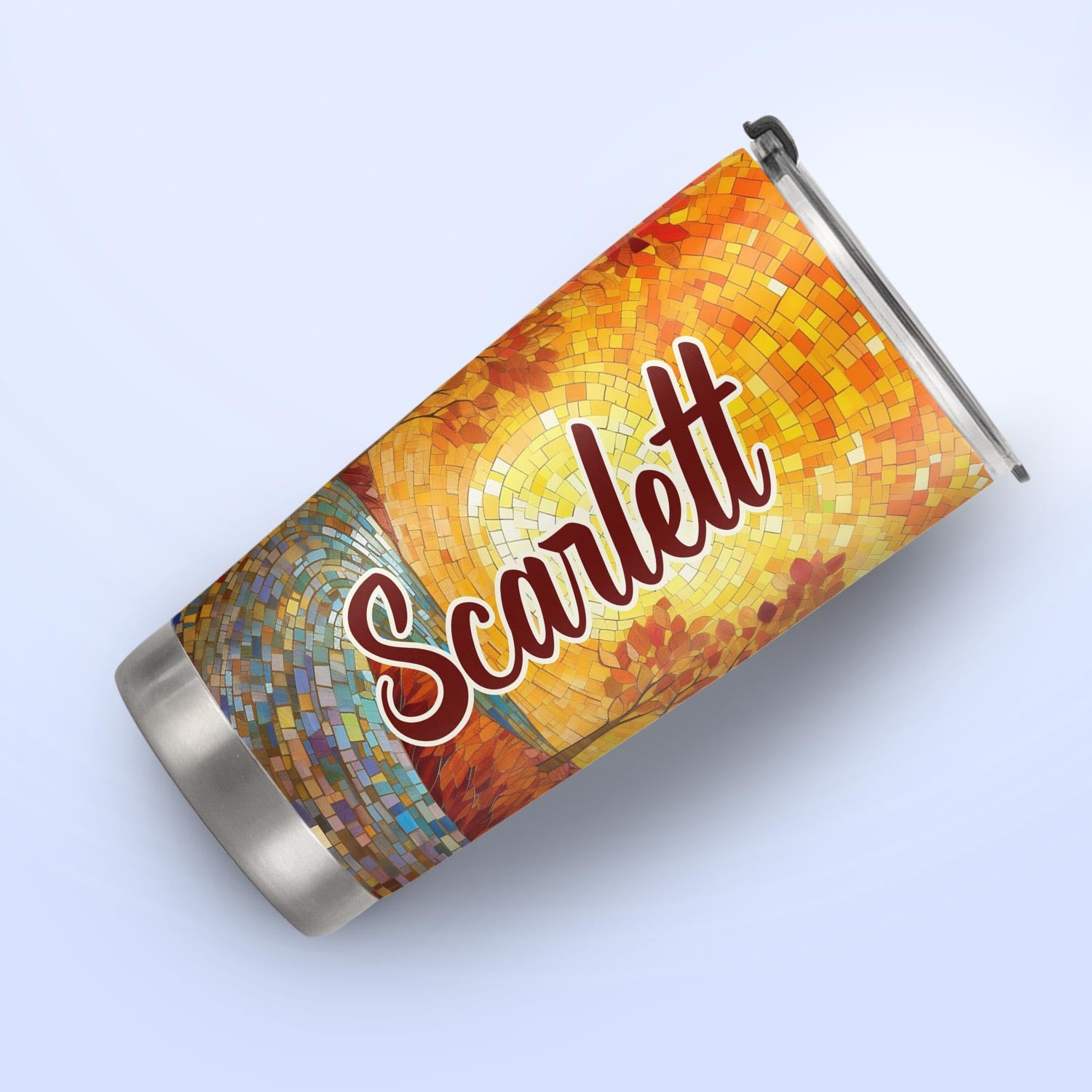 Autumn Leaves Crystal Mosaic HTRZ28083747GD Stainless Steel Tumbler