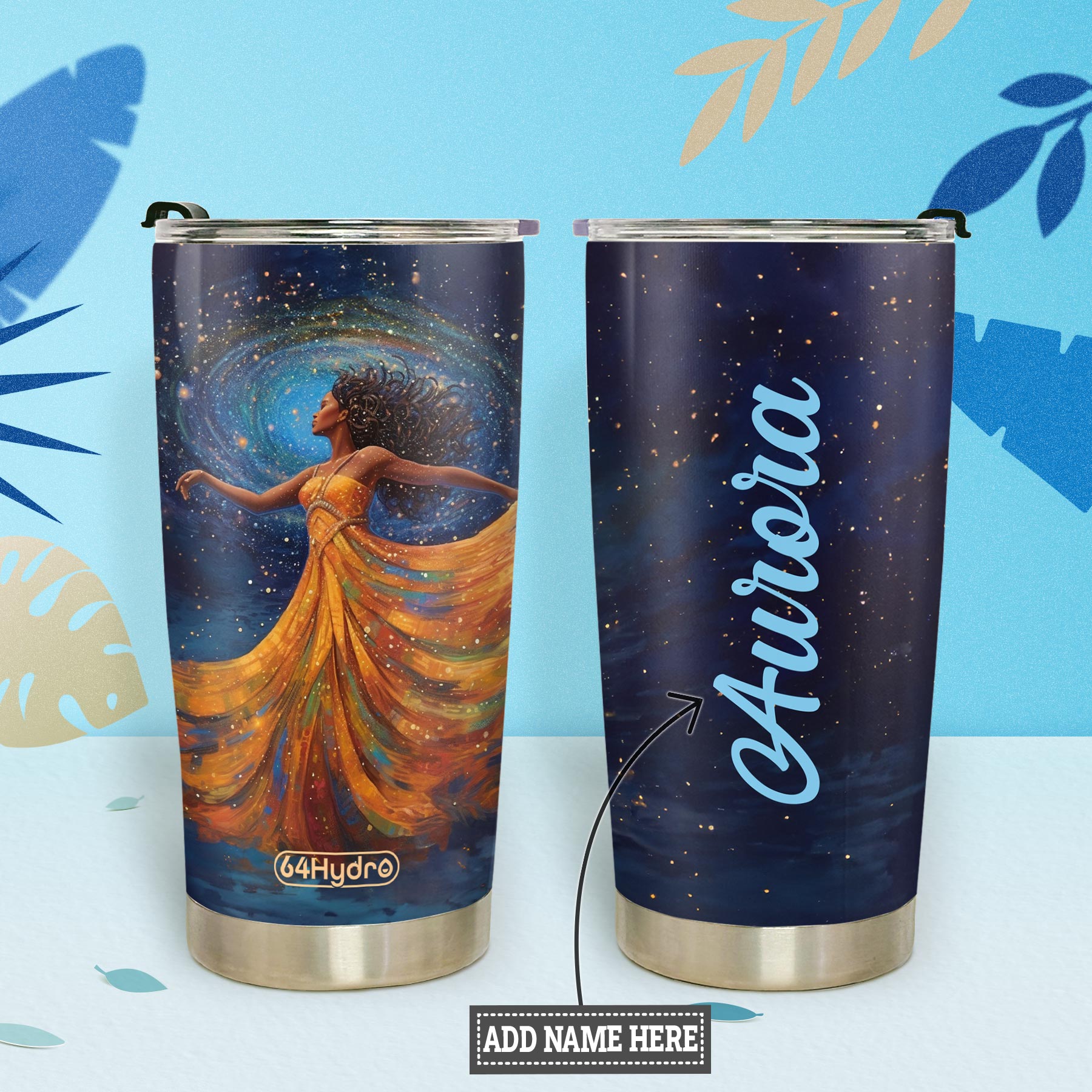 Black Woman Dancing In Starry Night HHRZ20094434LO Stainless Steel Tumbler