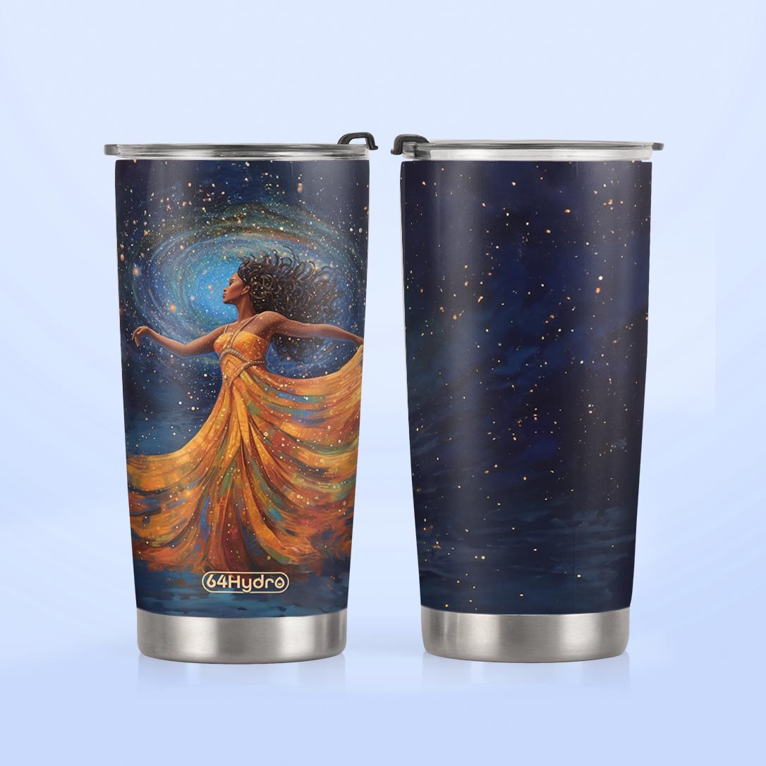 Black Woman Dancing In Starry Night HHRZ20094434LO Stainless Steel Tumbler