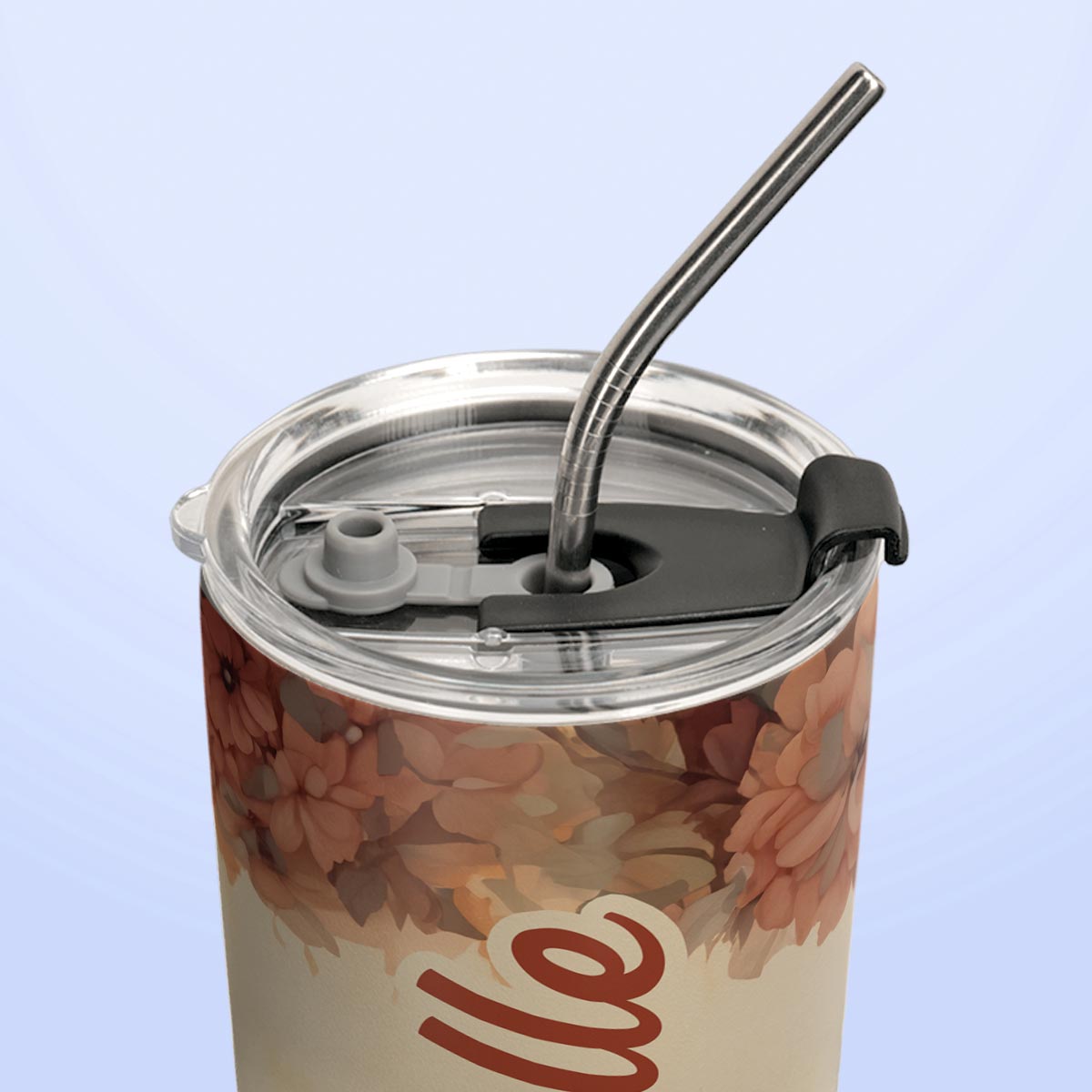 Black Woman Flower HHRZ20095522MY Stainless Steel Tumbler