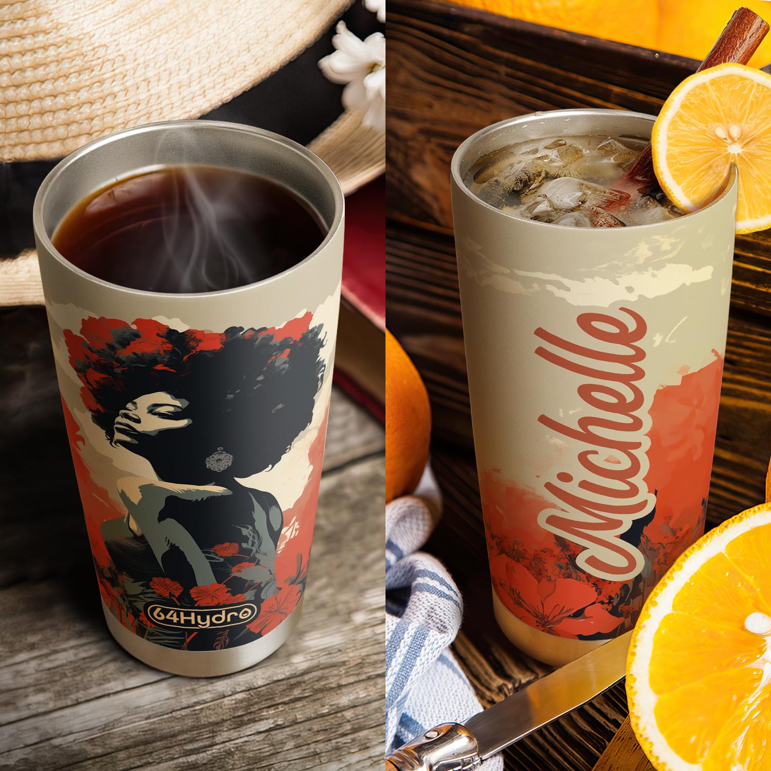 Black Woman Retro HHRZ20098406KP Stainless Steel Tumbler