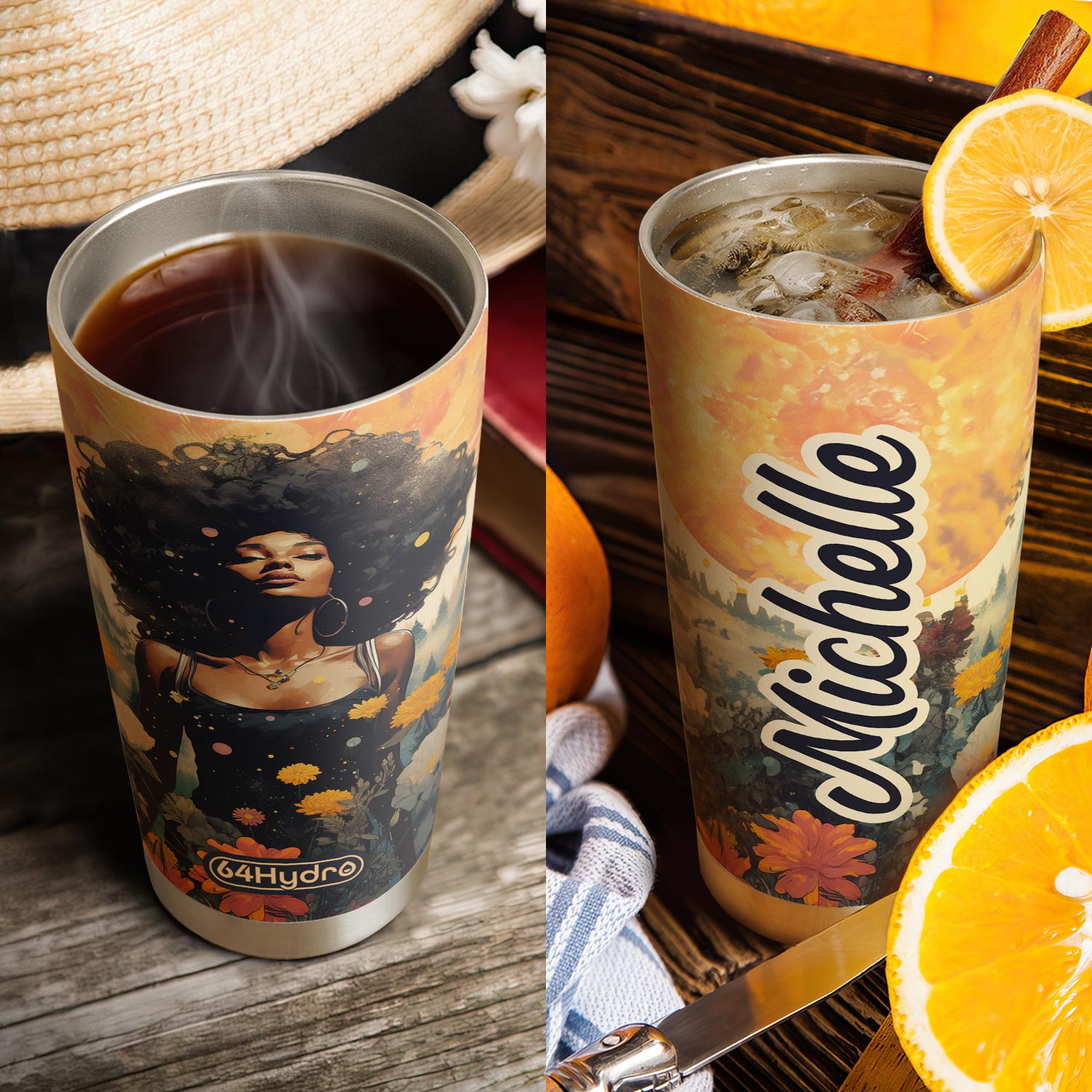 Black Woman HHRZ20092134UL Stainless Steel Tumbler