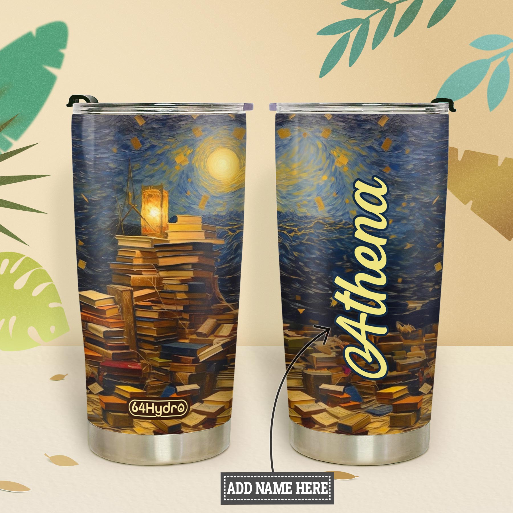 Books Starry Night HTRZ19092902RM Stainless Steel Tumbler