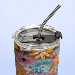 Butterfly Coloful Paper Quiling HHAY060723778 Stainless Steel Tumbler