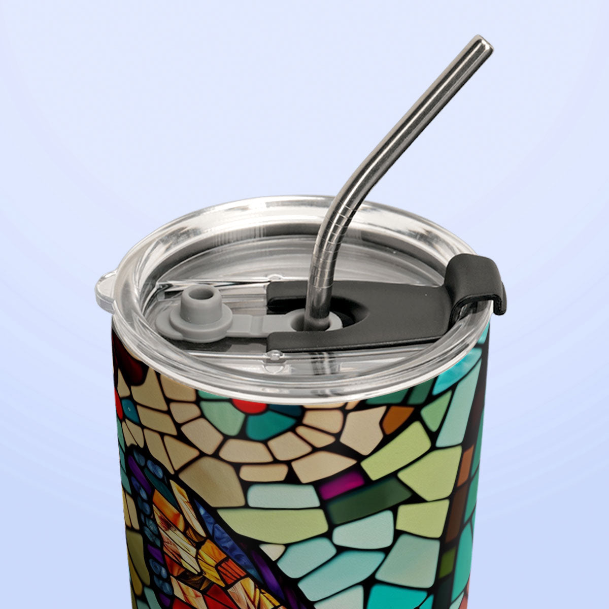 Butterfly Colorful Crystal Mosaic HHAY060723425 Stainless Steel Tumbler